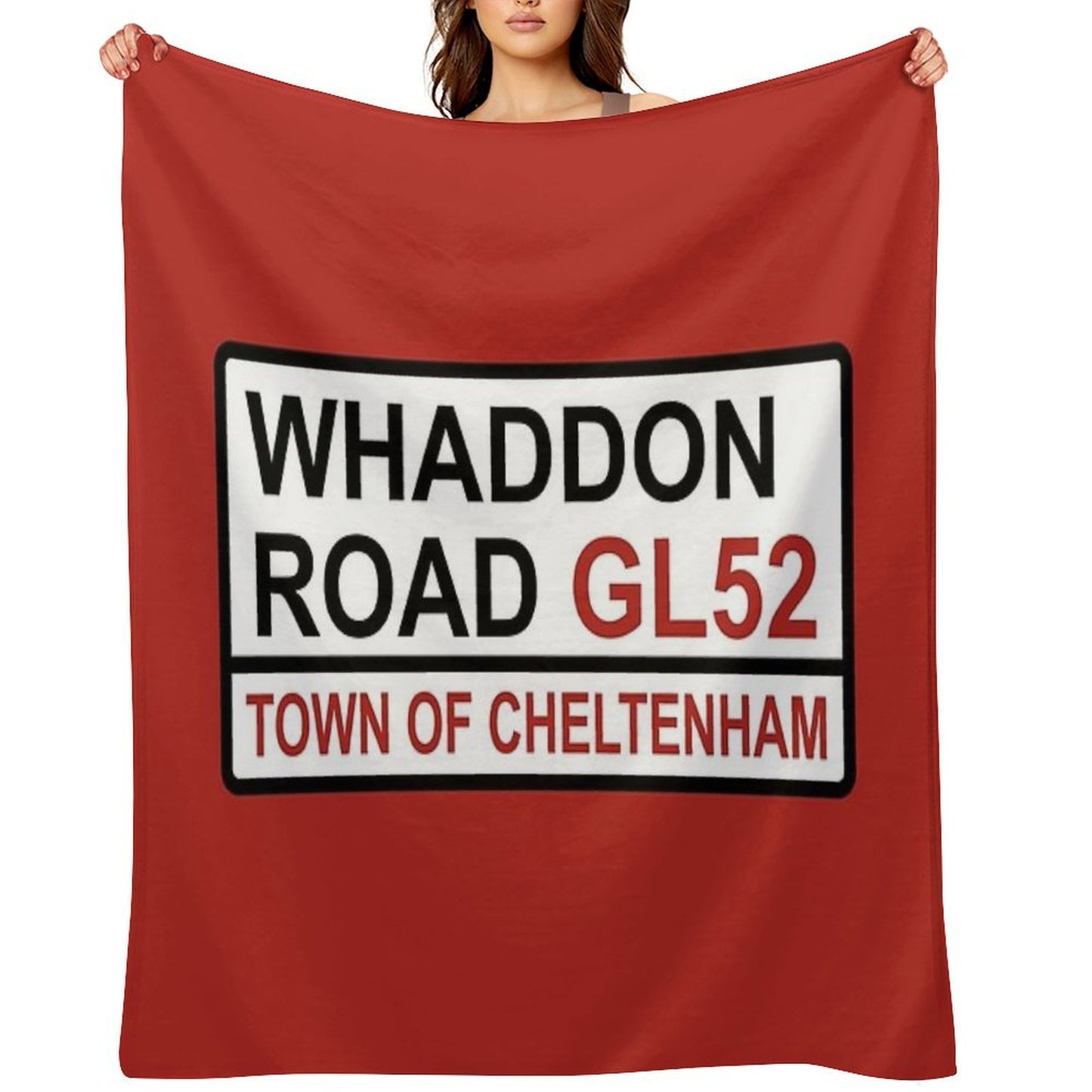 Cheltenham Town Whaddon Road Iconic Street Sign Premium Throw Blanket