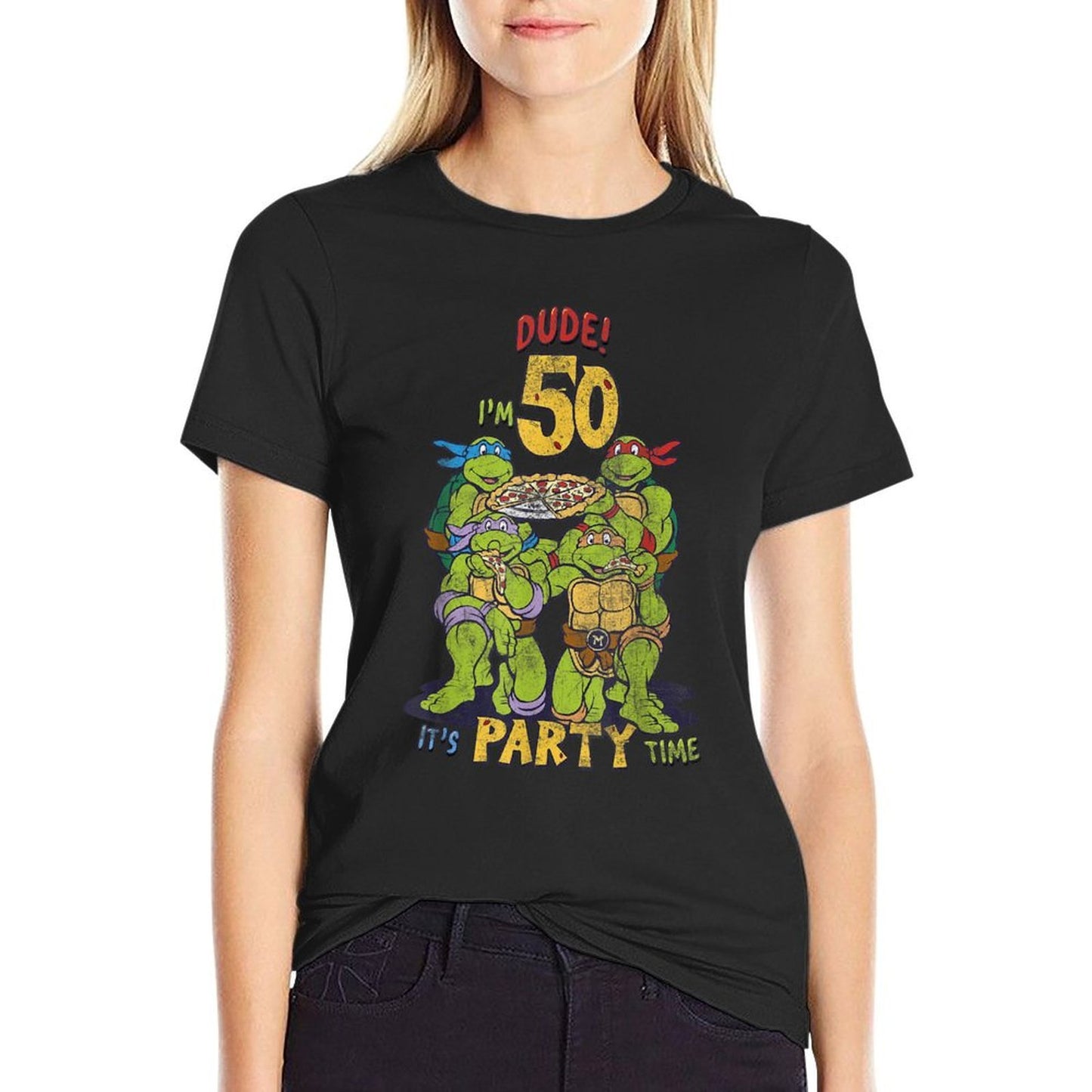Teenage Mutant Ninja Turtles 50th Birthday Pizza Party Durable T-Shirt