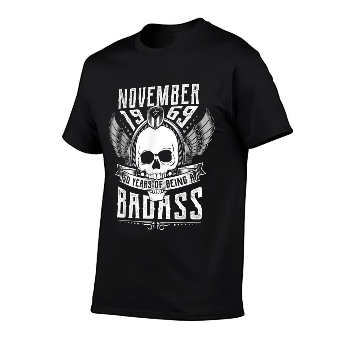 50th Birthday Gift November 1969, Badass Biker Style Graphic-printed T-Shirt