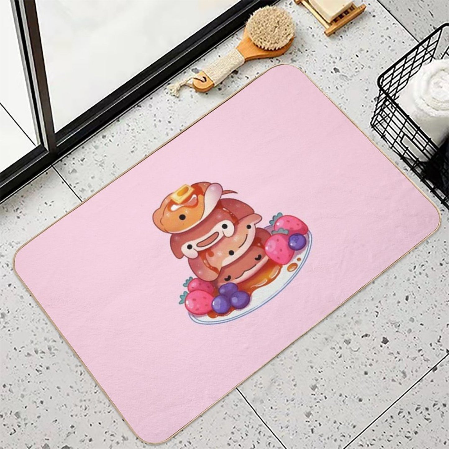 Fluffy Sea Pancakes Fade-Resistant Bath Mat