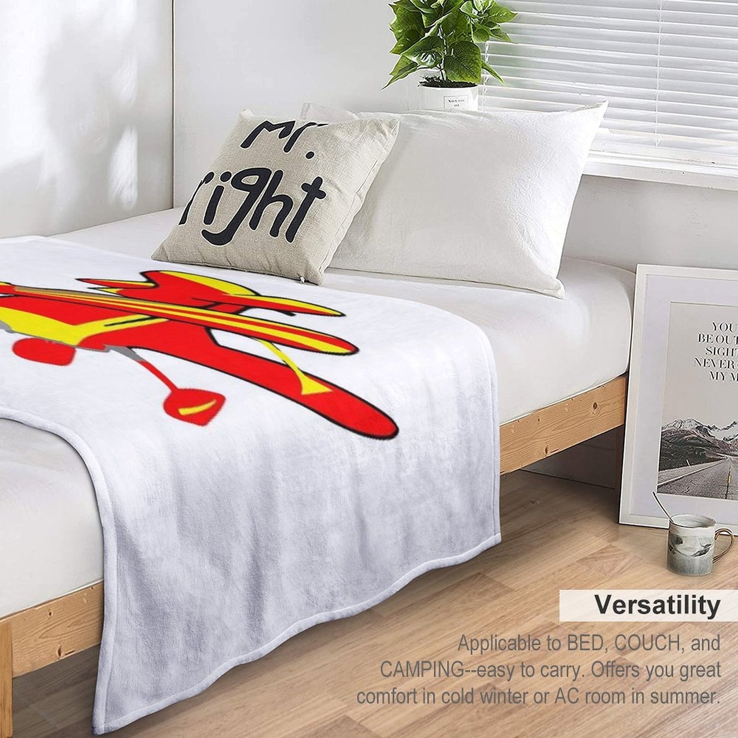 Biplane Sustainable Throw Blanket