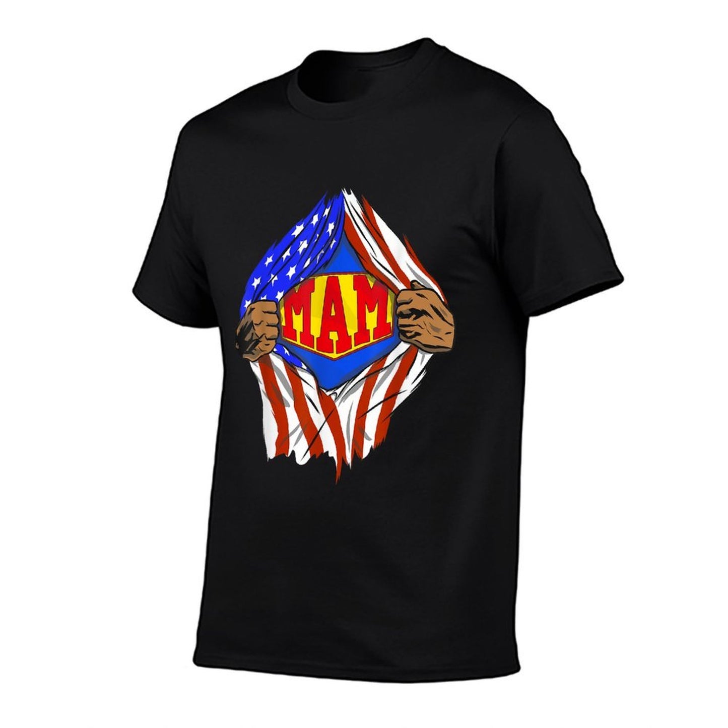 Funny Super Mam Hero Family Heathered Texture T-Shirt