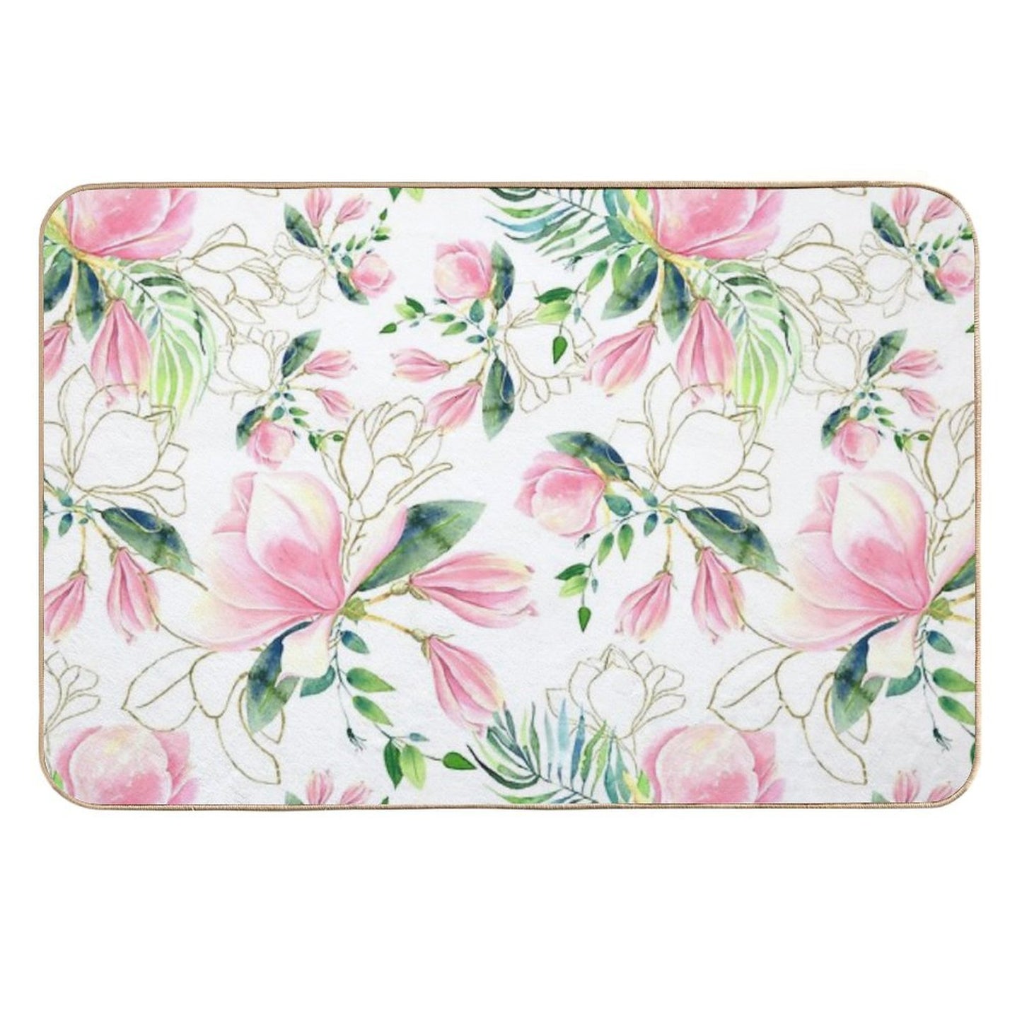 Peonies Easy To Clean Bath Mat