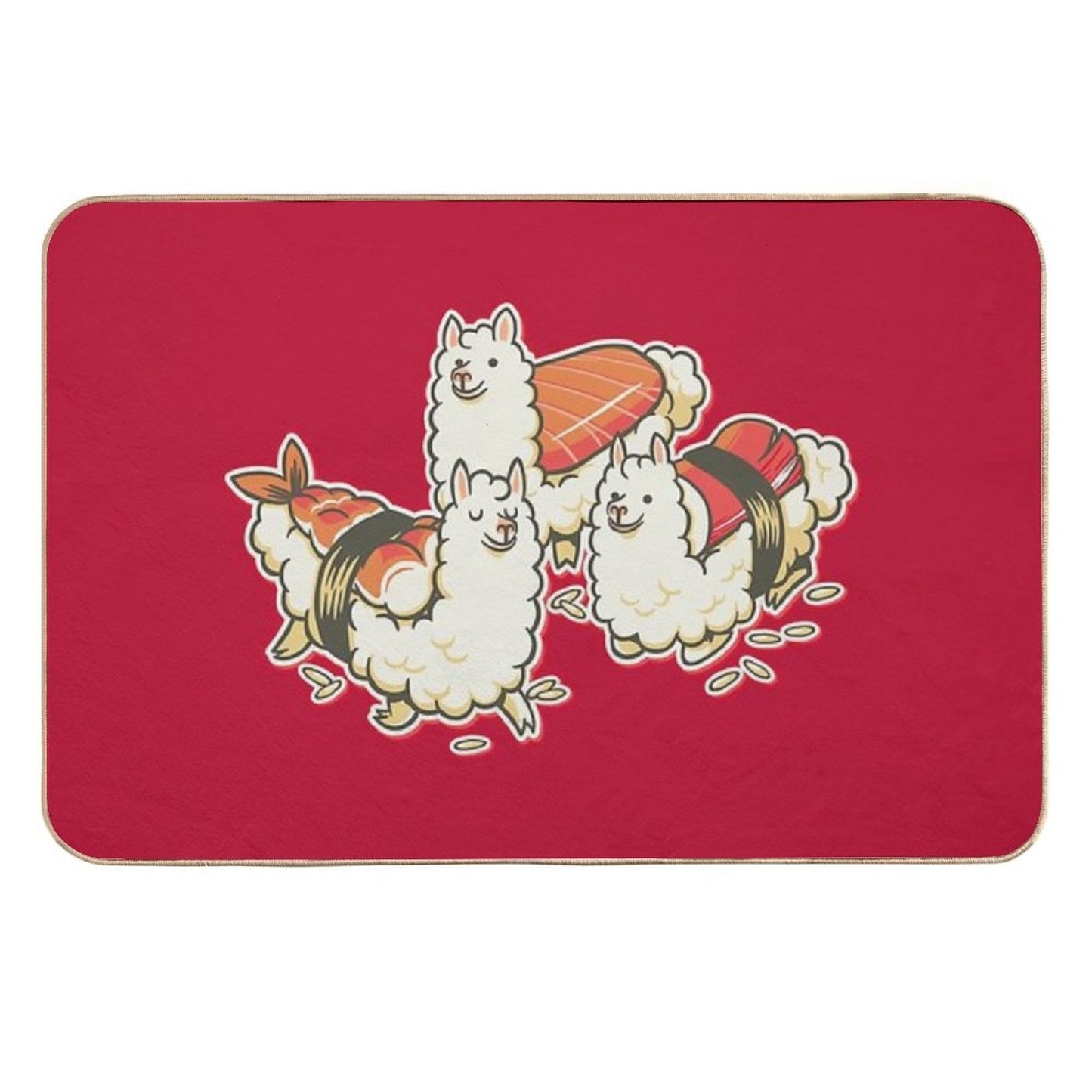 Alpaca Sushi Niguiri Eco-Friendly Bath Mat