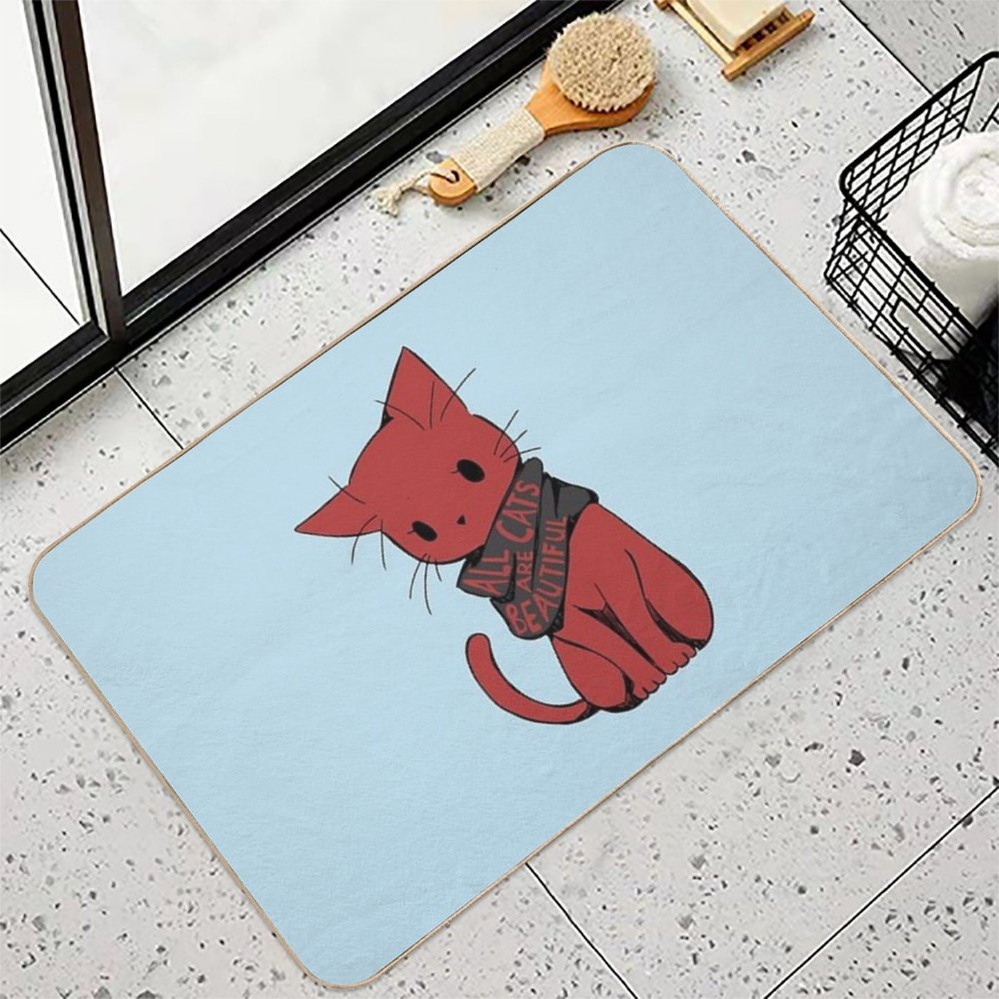 All Cats Are Beautiful - Cute, ACAB, Meme, Punk Easy Maintenance Bath Mat