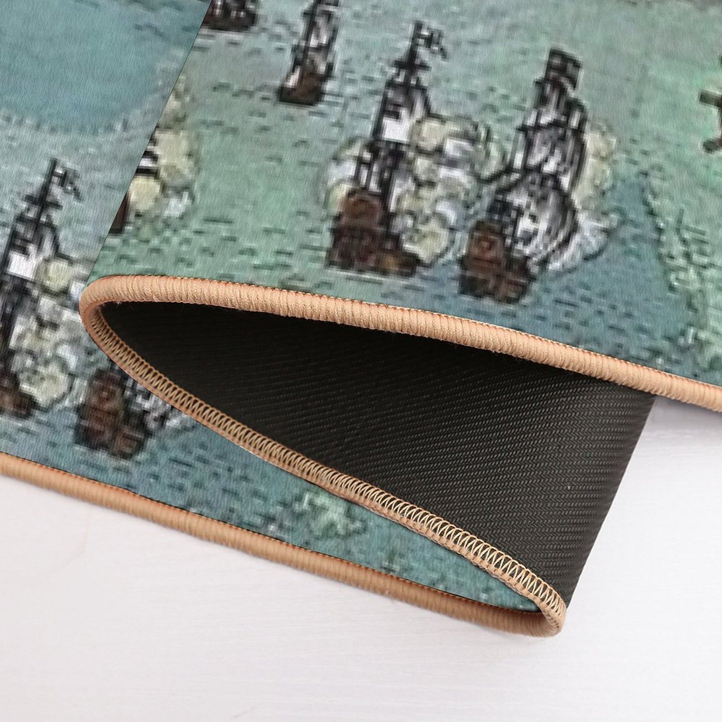 Pirate Map Nautical Sea Print Ocean Blue & Sea Glass Green Versatile Bath Mat