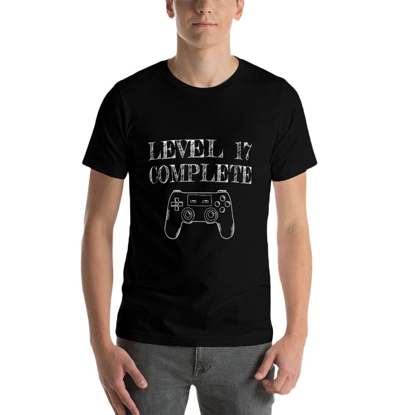 17th Birthday Boys Gaming Kid Level 17 Complete Tagless Design T-Shirt