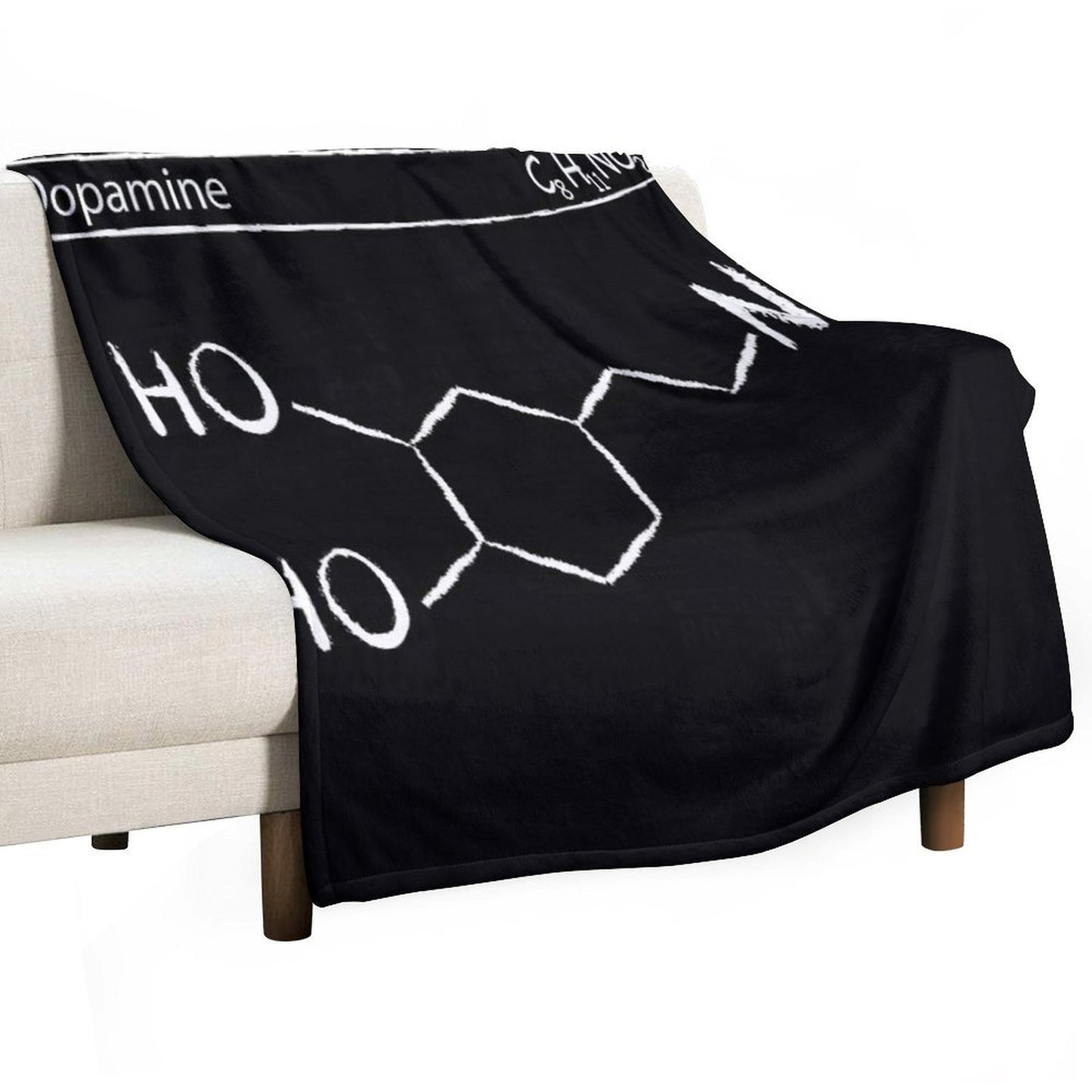 Dopamine Molecule T-Shirt Essentials- Chemistry Gift Wrinkle-free Throw Blanket
