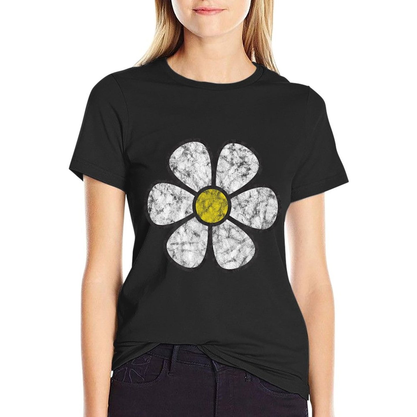 Hippie Daisy Flower Boho Groovy  Polyester Blend T-Shirt