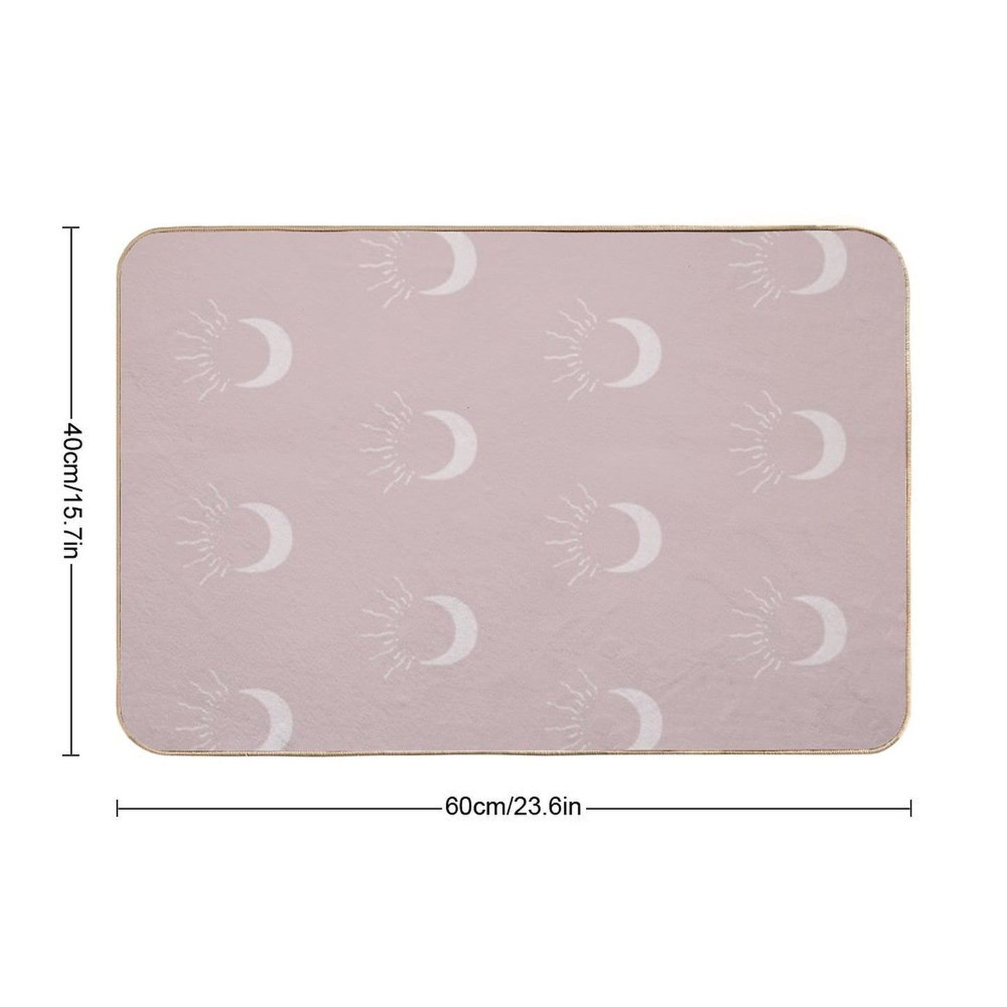 Cute Sun And Moon Design Boho Aesthetic In Muted Colors Gray Pink Versatile Bath Mat