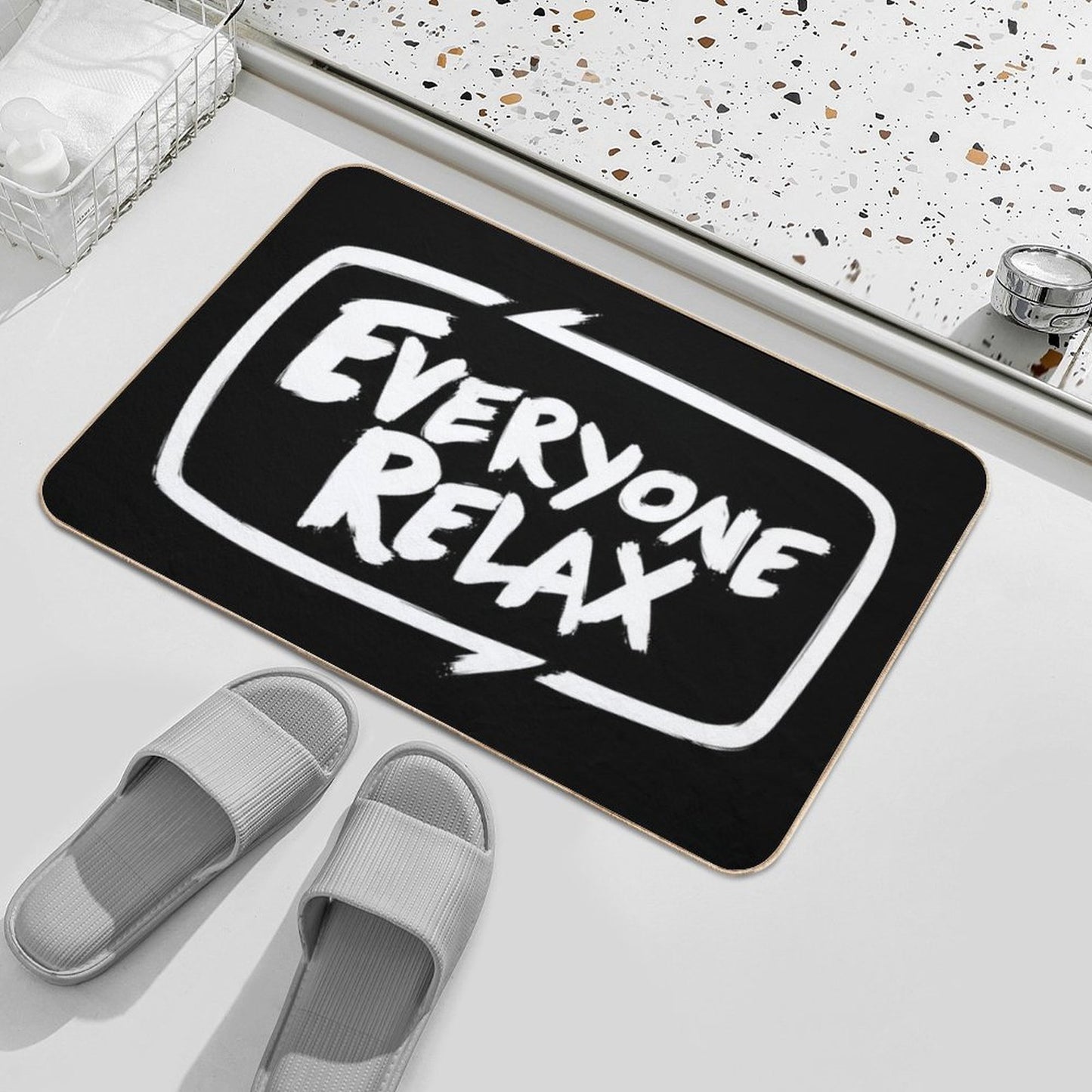 TOFOP - Everyone Relax (white) Easy Maintenance Bath Mat