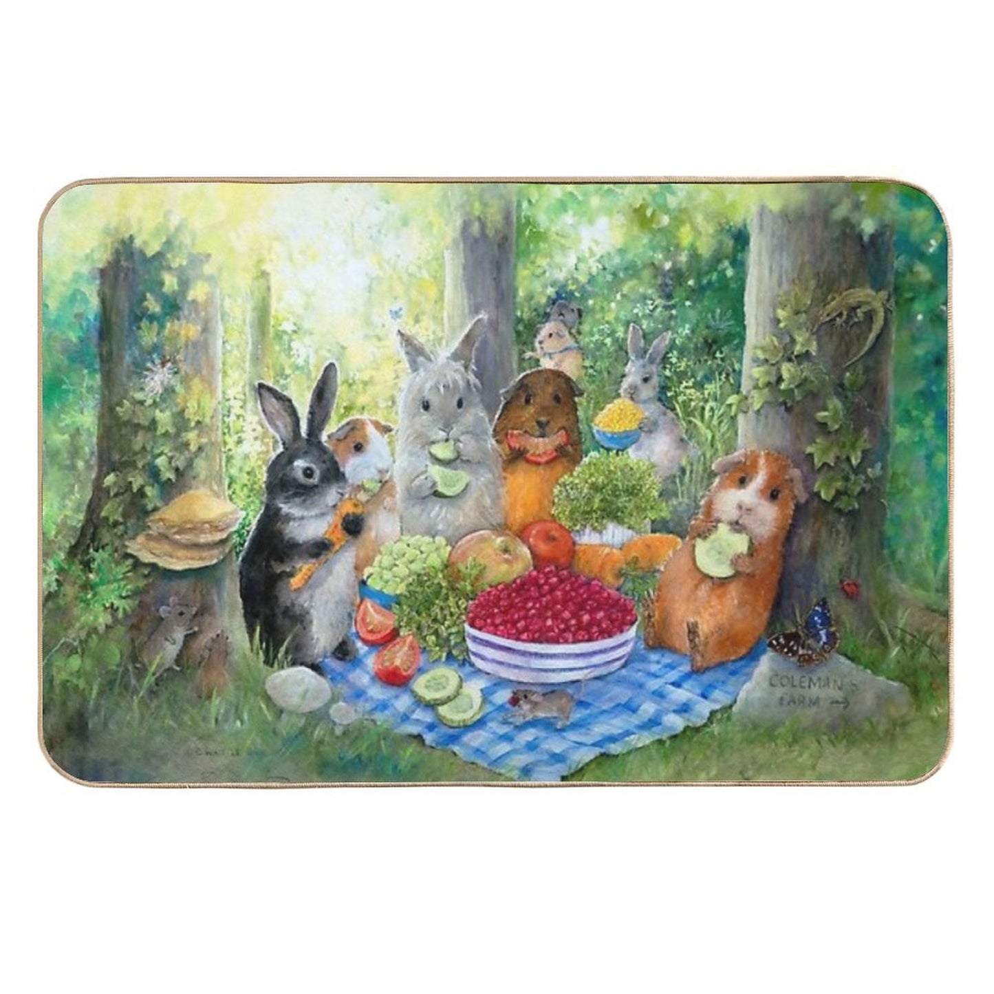 Picnic at Coleman's Farm Dirt-Trapping Bath Mat