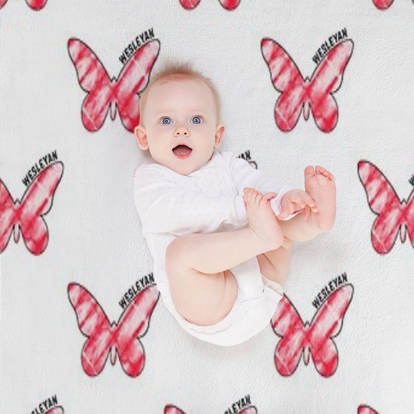 Wesleyan Butterfly Versatility Throw Blanket