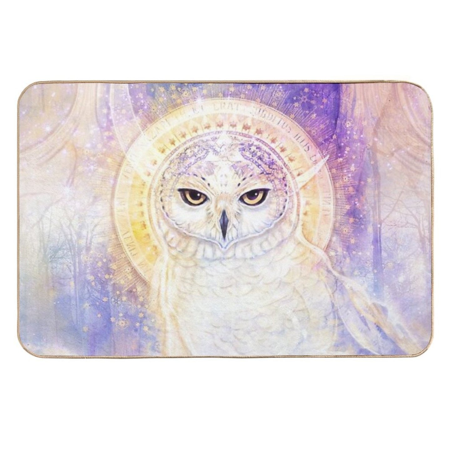 Snow Moon - Beautiful Snowy Owl Art, Magical Owl Art, Witchy Art Long-Lasting Bath Mat