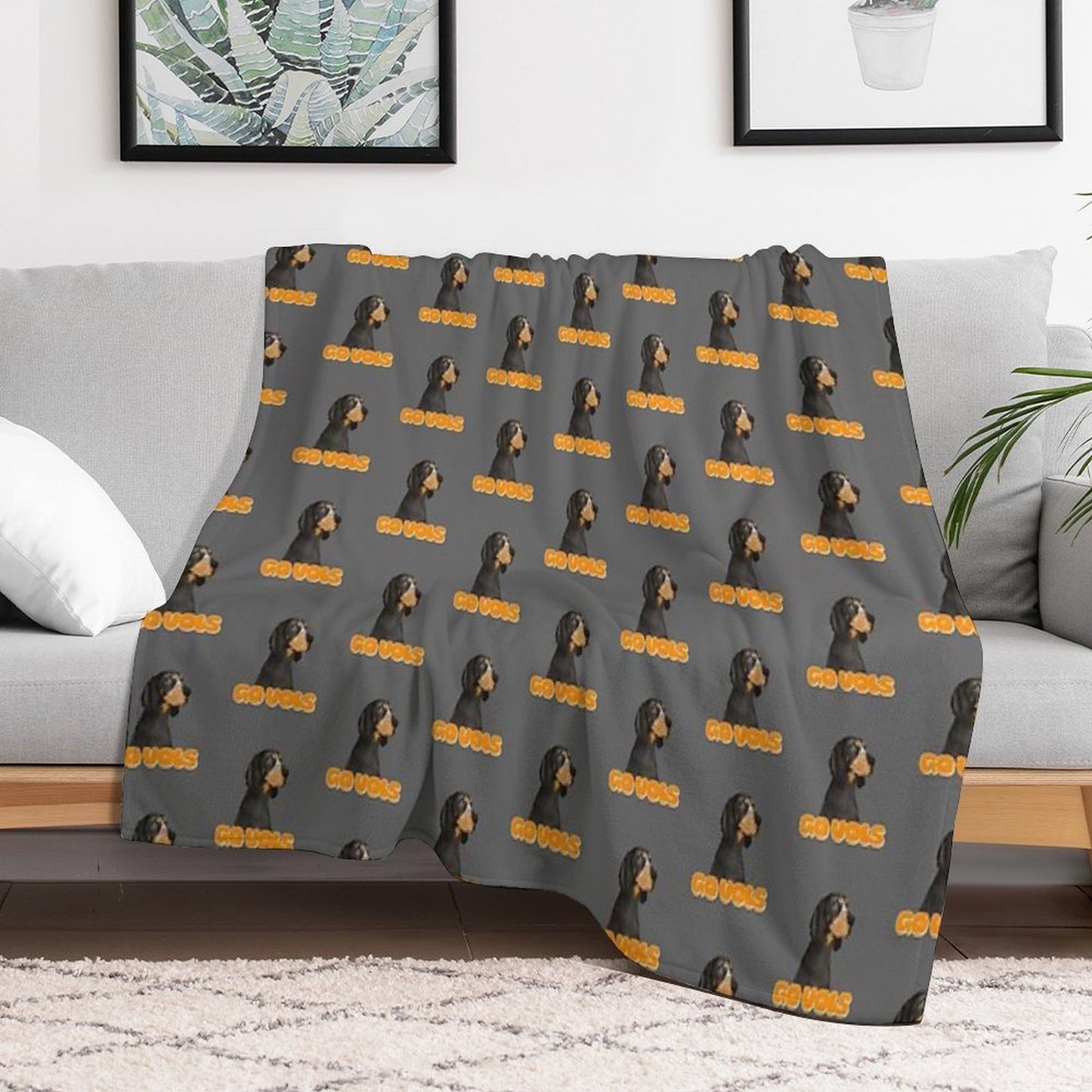 Smokey Dog Drawing Quick-dry Throw Blanket