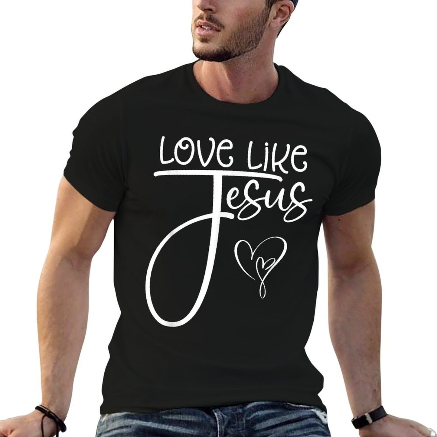 Trendy Christian Religious Love Like Jesus Stretchy T-Shirt