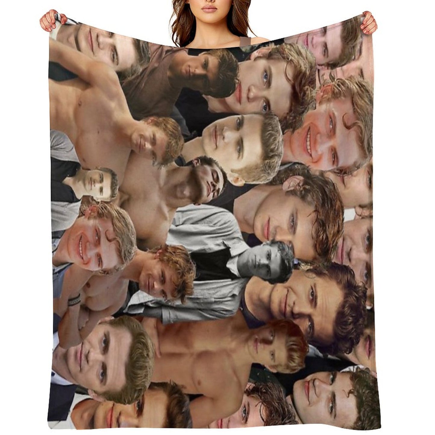 Hayden Christensen Photo Collage Machine-washable Throw Blanket