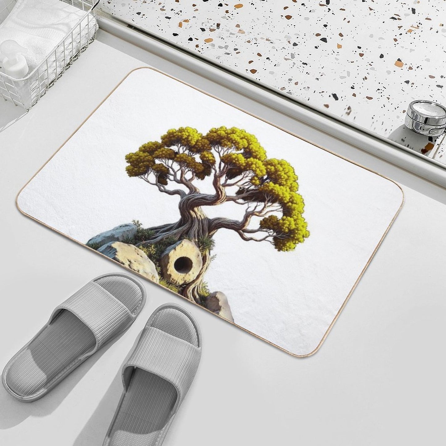 Bonsai Yellow Non-Slip Bath Mat