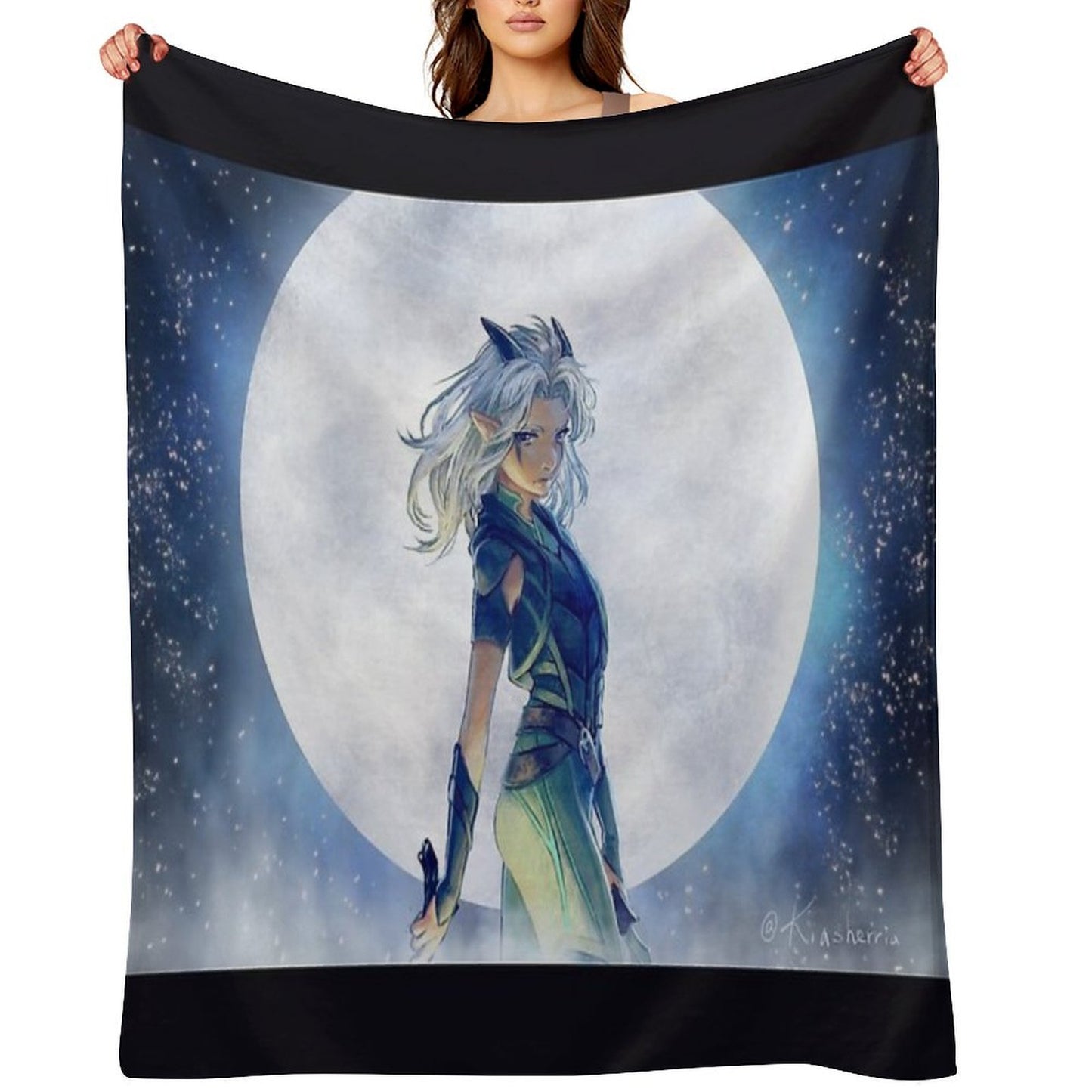 Rayla And Moon Compact Throw Blanket