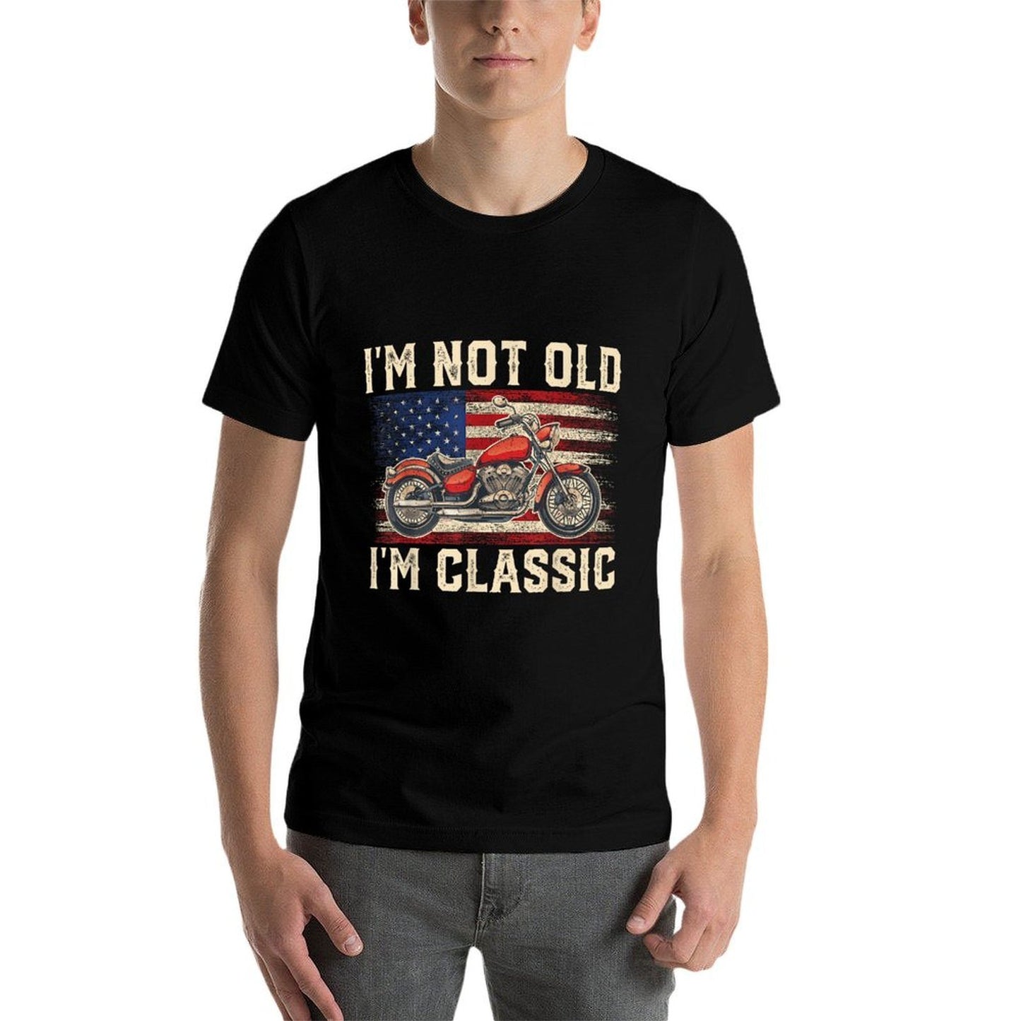 Im Not Old Im Classic Vintage Motorcycle Men Dad Biker Breathable T-Shirt