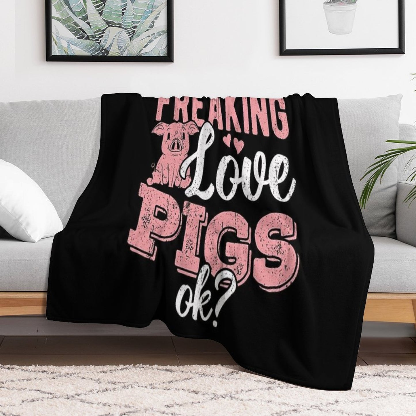Animal Pigs Pets Gift-ready Throw Blanket