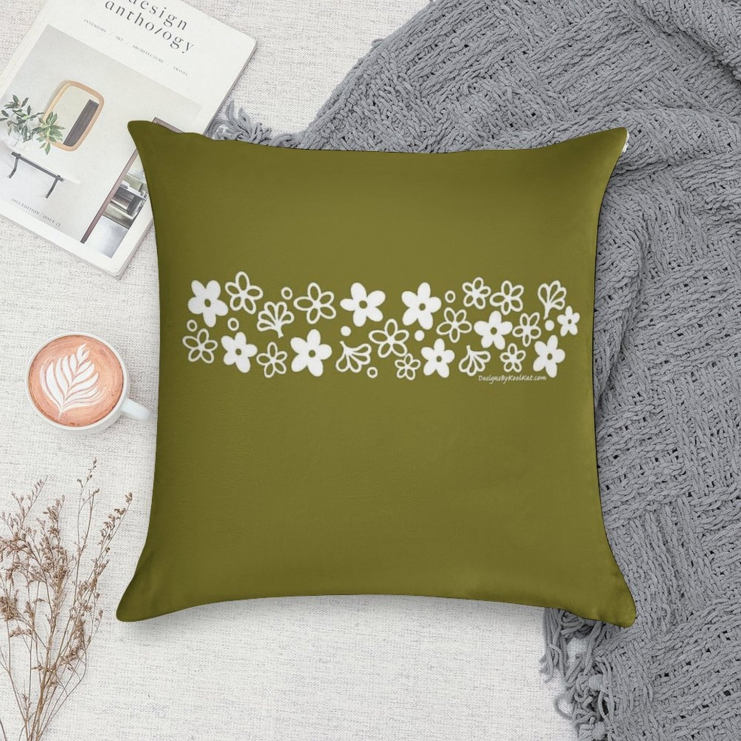 Vintage Pyrex Spring Blossom White Design Soft Ultra-Soft Texture Throw Pillow