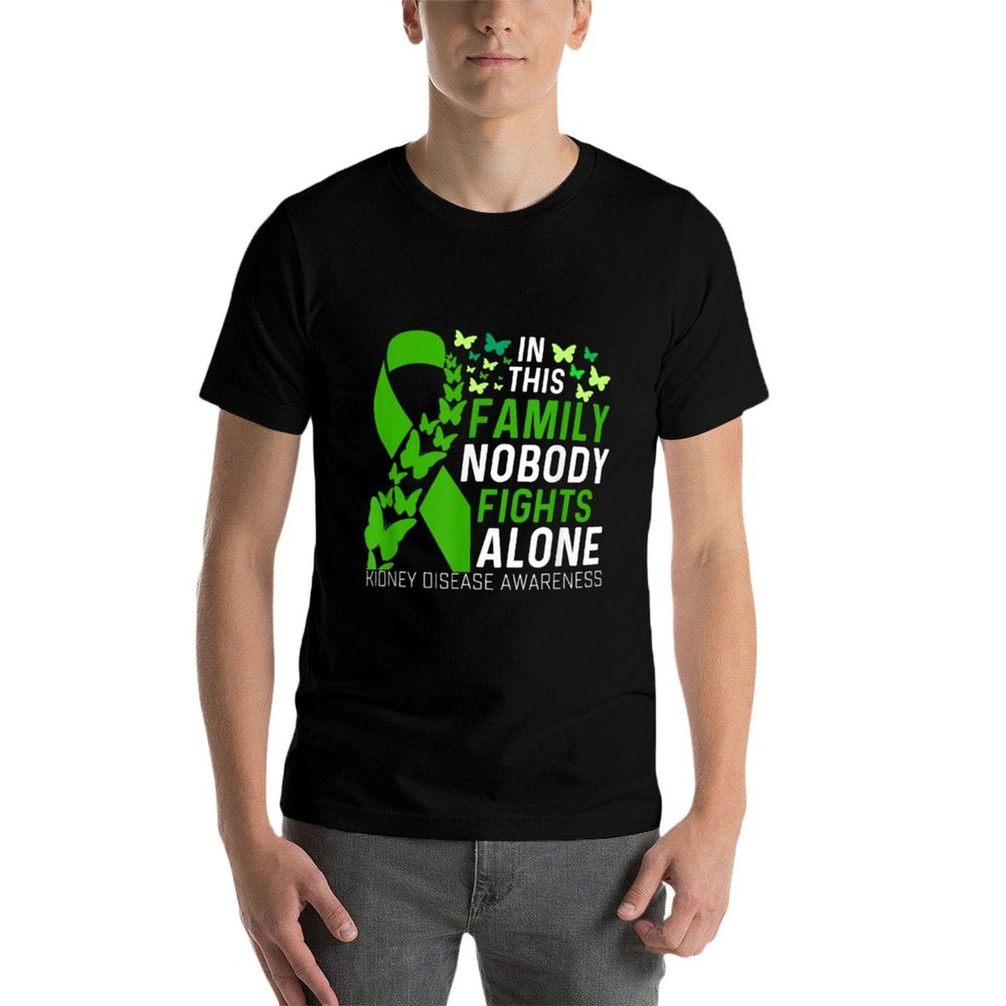 In This Family No Fighting Alone Kidney Disease Awareness Quick-drying T-Shirt