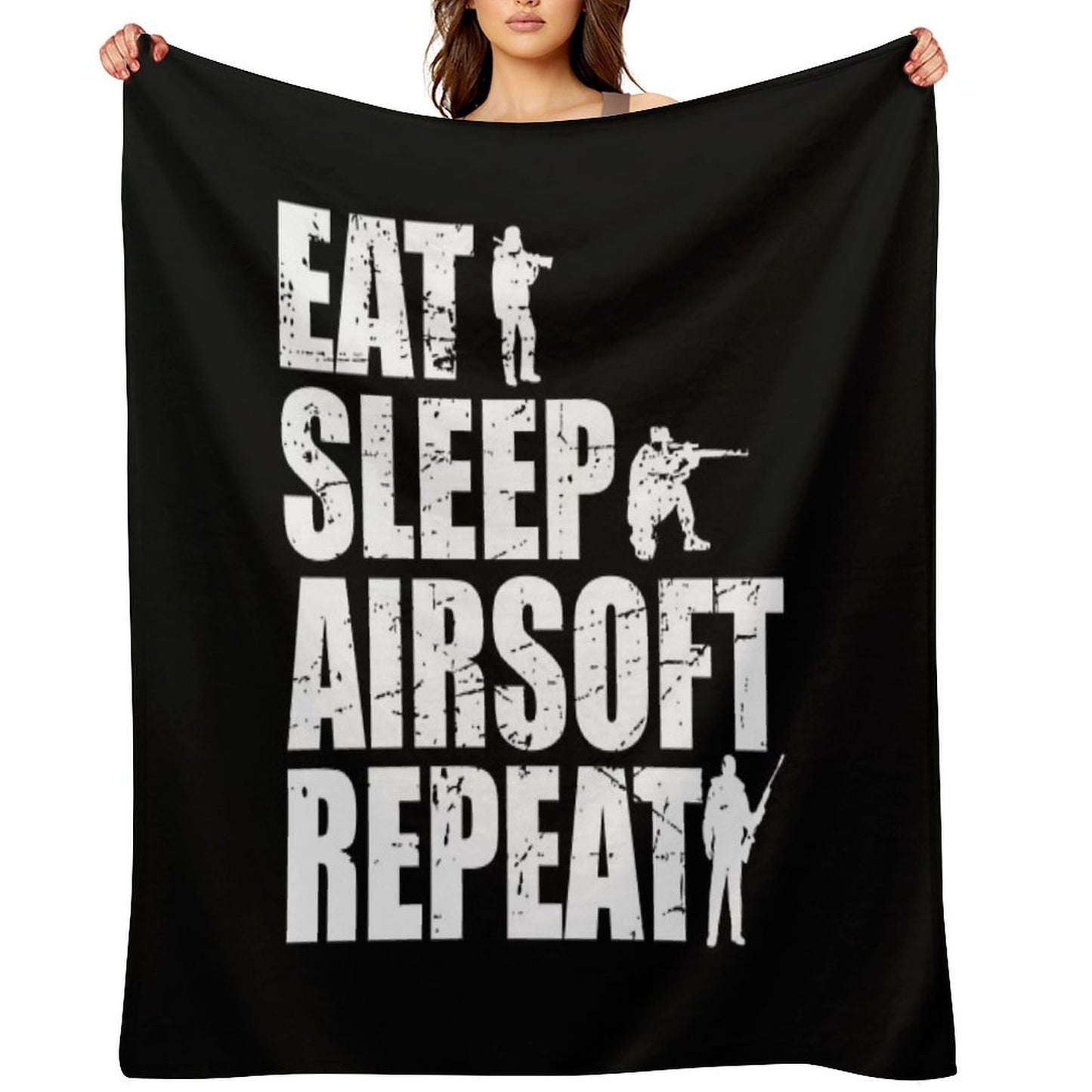 Eat Sleep Airsoft Repeat Eco-conscious Throw Blanket