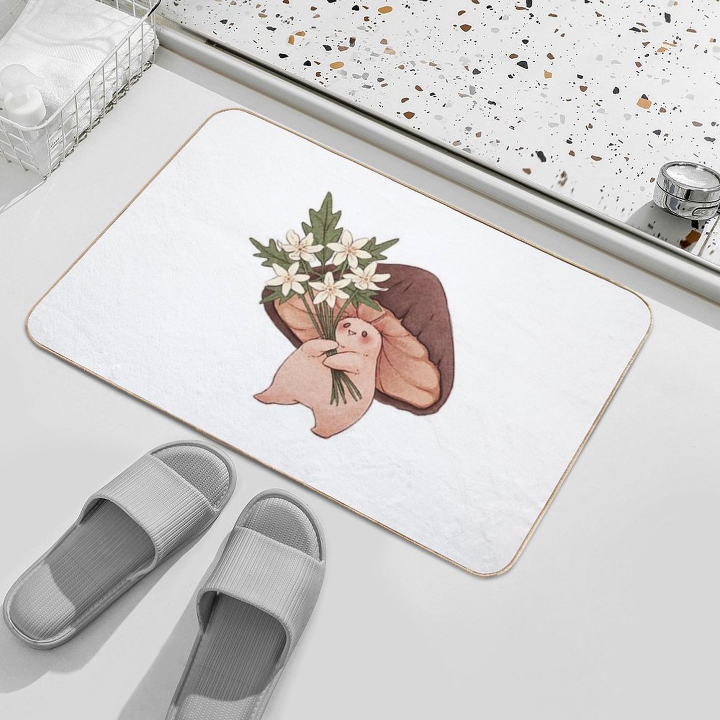 Spring Flowers Dirt-Trapping Bath Mat