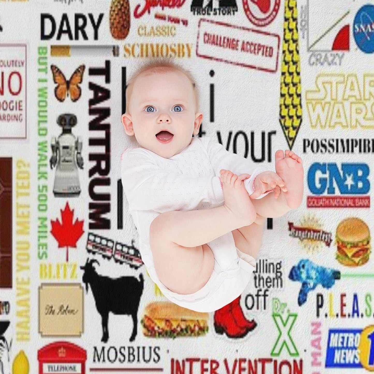 How I Met Your Mother Collage Poster Iconographic - Infographic (White) Durable Throw Blanket