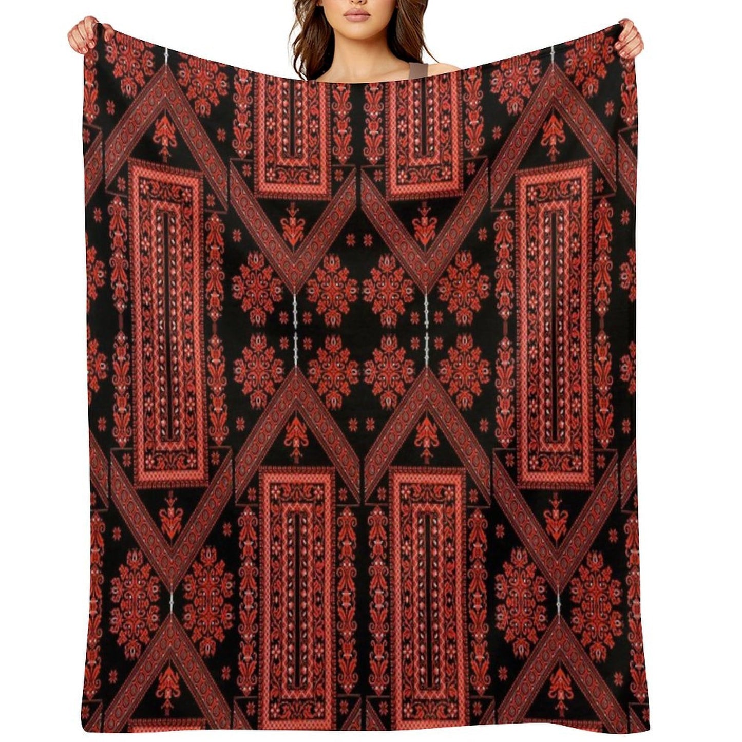 Palestinian Embroidery Boxes Velvety-soft Throw Blanket