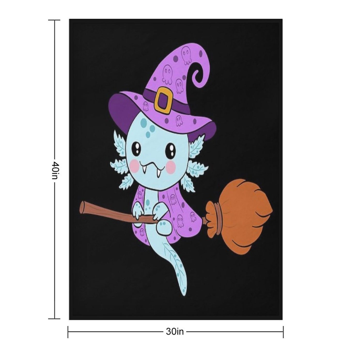 Adorable Axolotl in A Witch Costume Versatility Throw Blanket