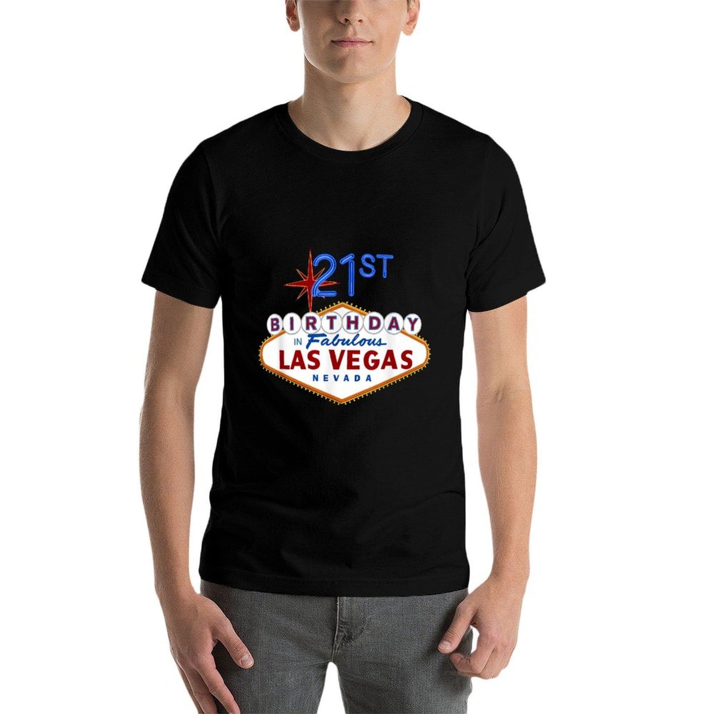 21st Birthday in Las Vegas Classic Sign Souvenir T Stretchy T-Shirt