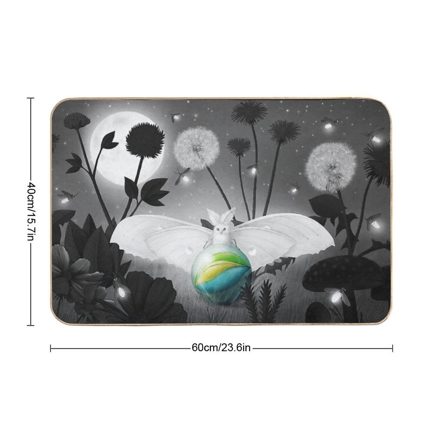 Luna Moth Repositionable Bath Mat