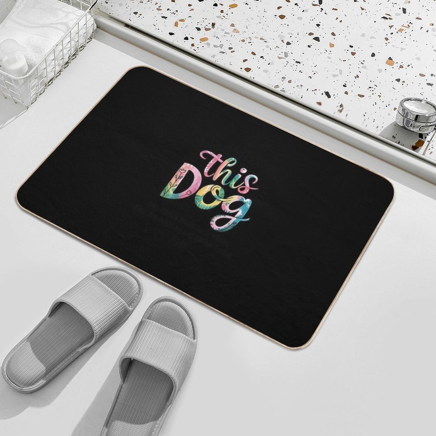 Dog Mama - Dog Motif with Dog Saying Eco-Friendly Bath Mat