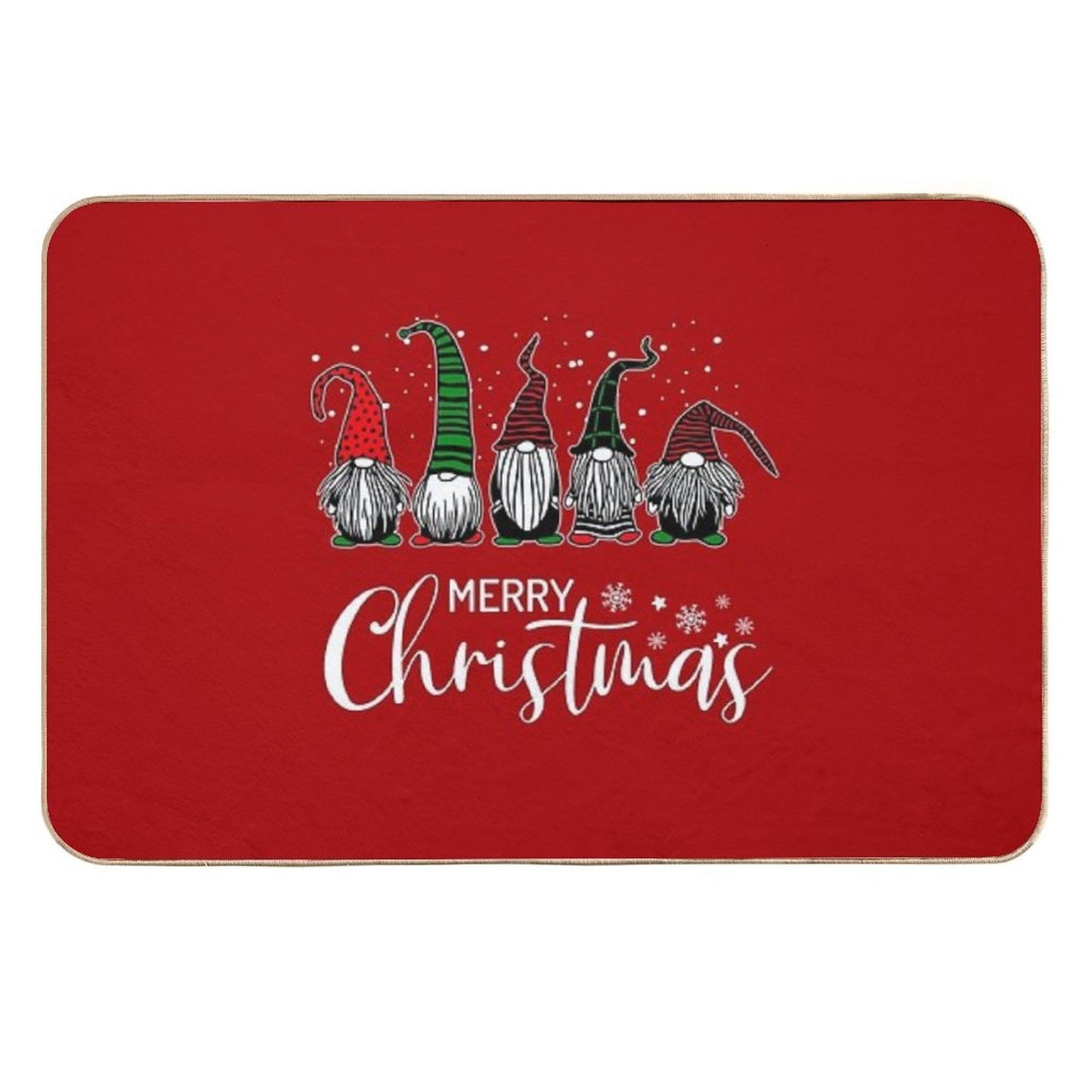 Cute Xmas Gnomes In Plaid Hats Merry Christmas Gift Fabulous Gnome Graphic Dirt-Trapping Bath Mat