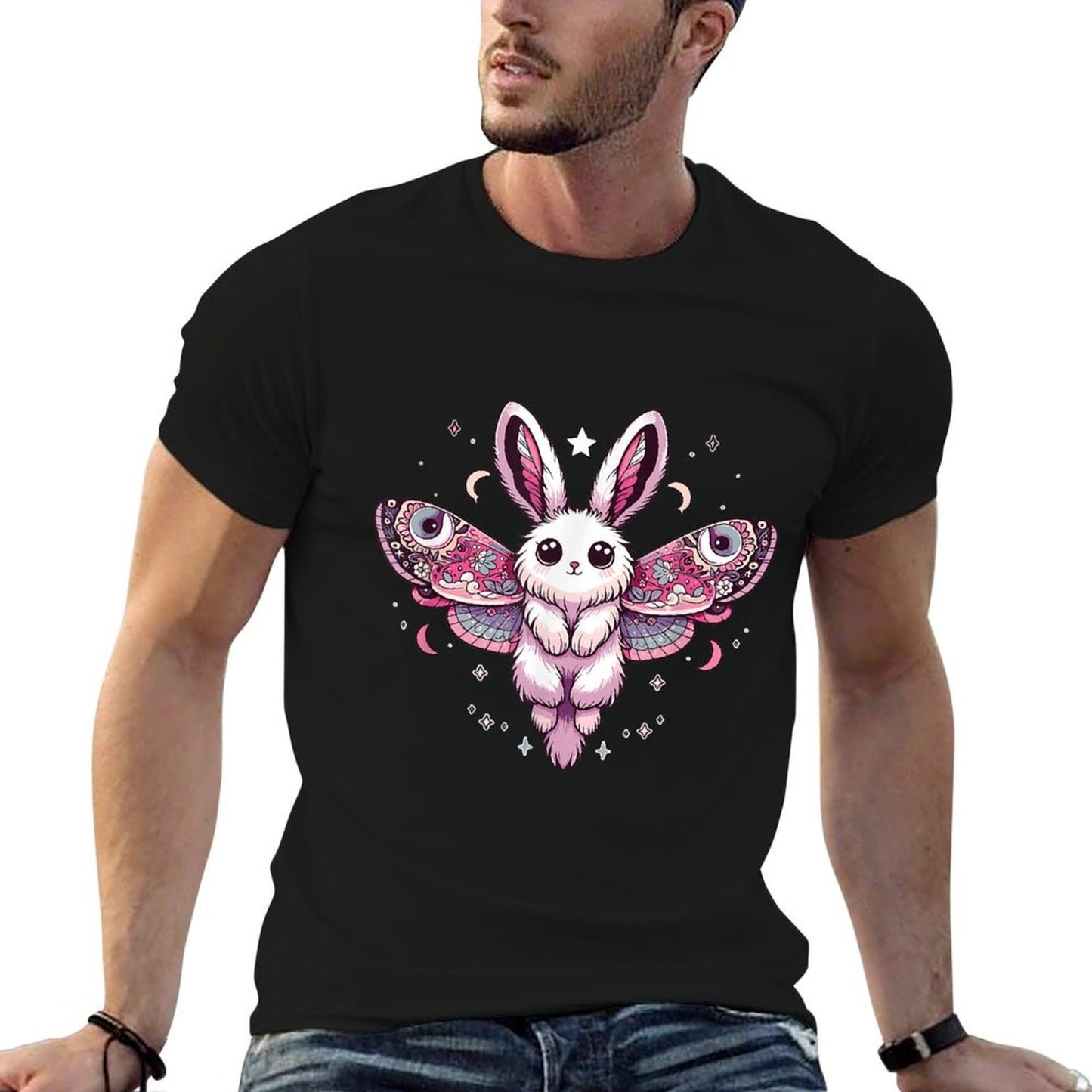 Kawaii Pastel Goth Cute Creepy Bunny Moth Classic T-Shirt