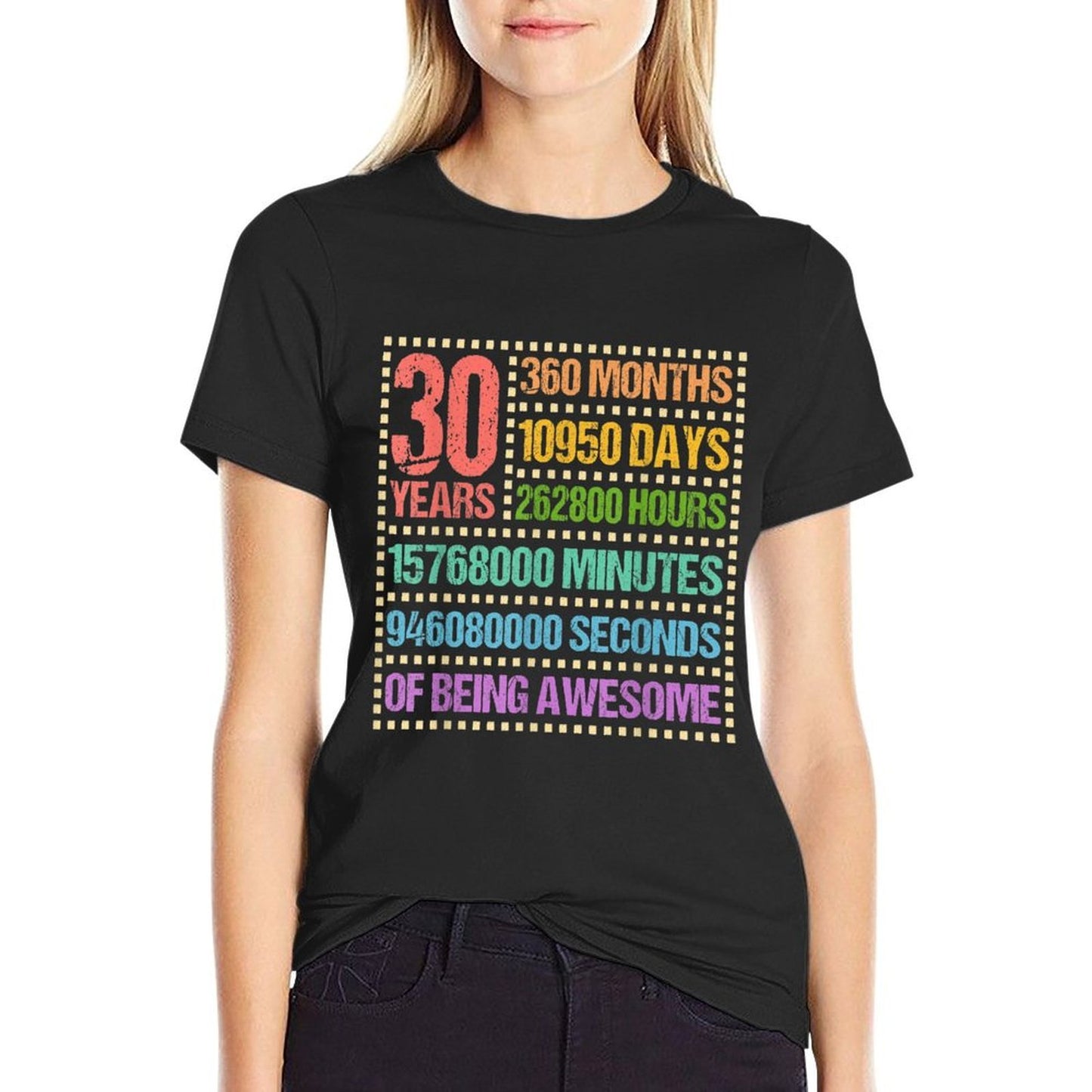 30 Years 360 Months Of Being Awesome 30th Birthday High-quality Stitching T-Shirt