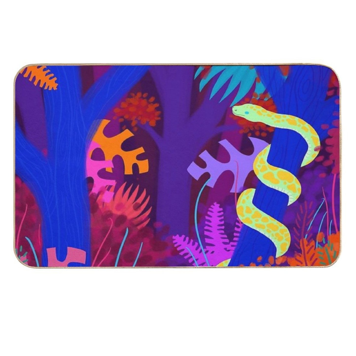 Funky Python Easy Maintenance Bath Mat