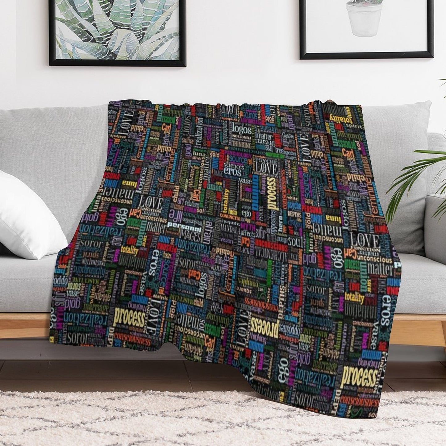 Jungian Psychology Word Cloud Wrinkle-free Throw Blanket
