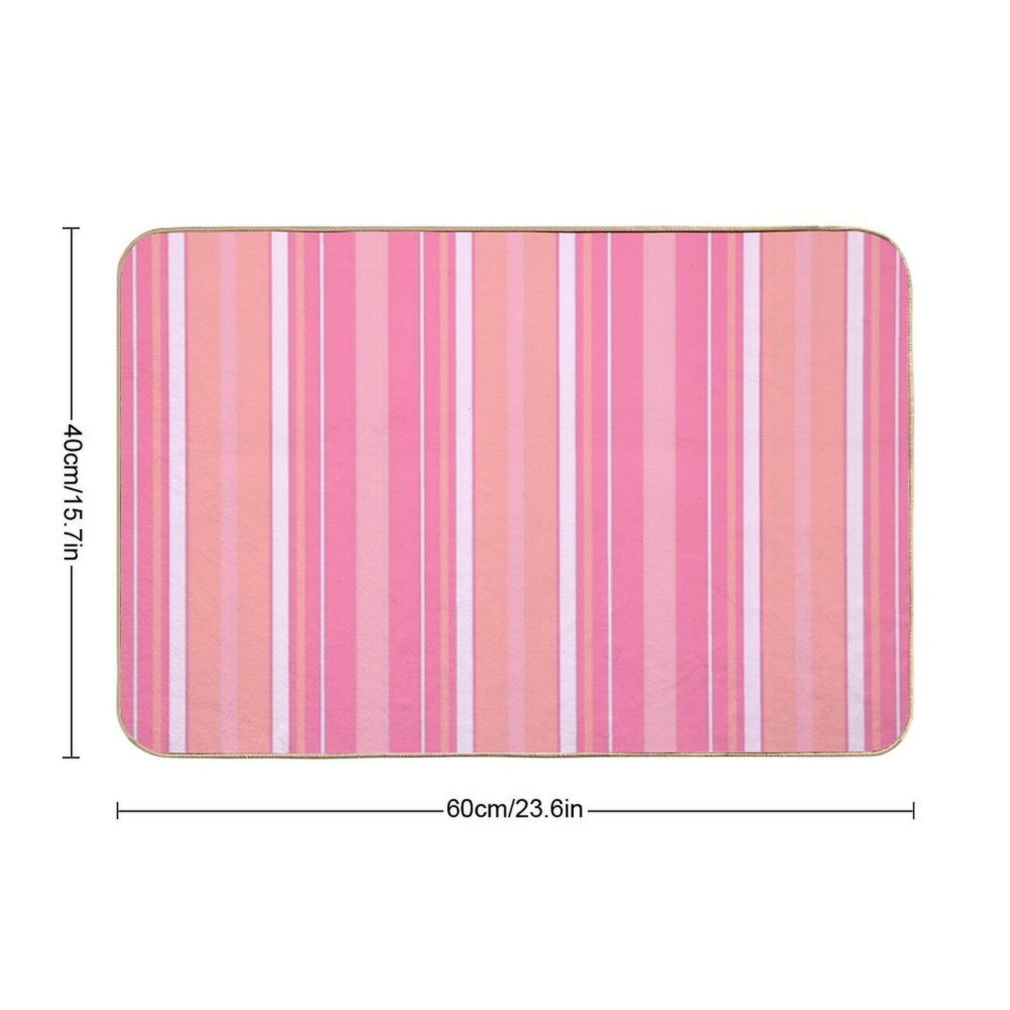 Cherry Blossom Slimming Effect Vertical Balanced Stripes Durable Bath Mat
