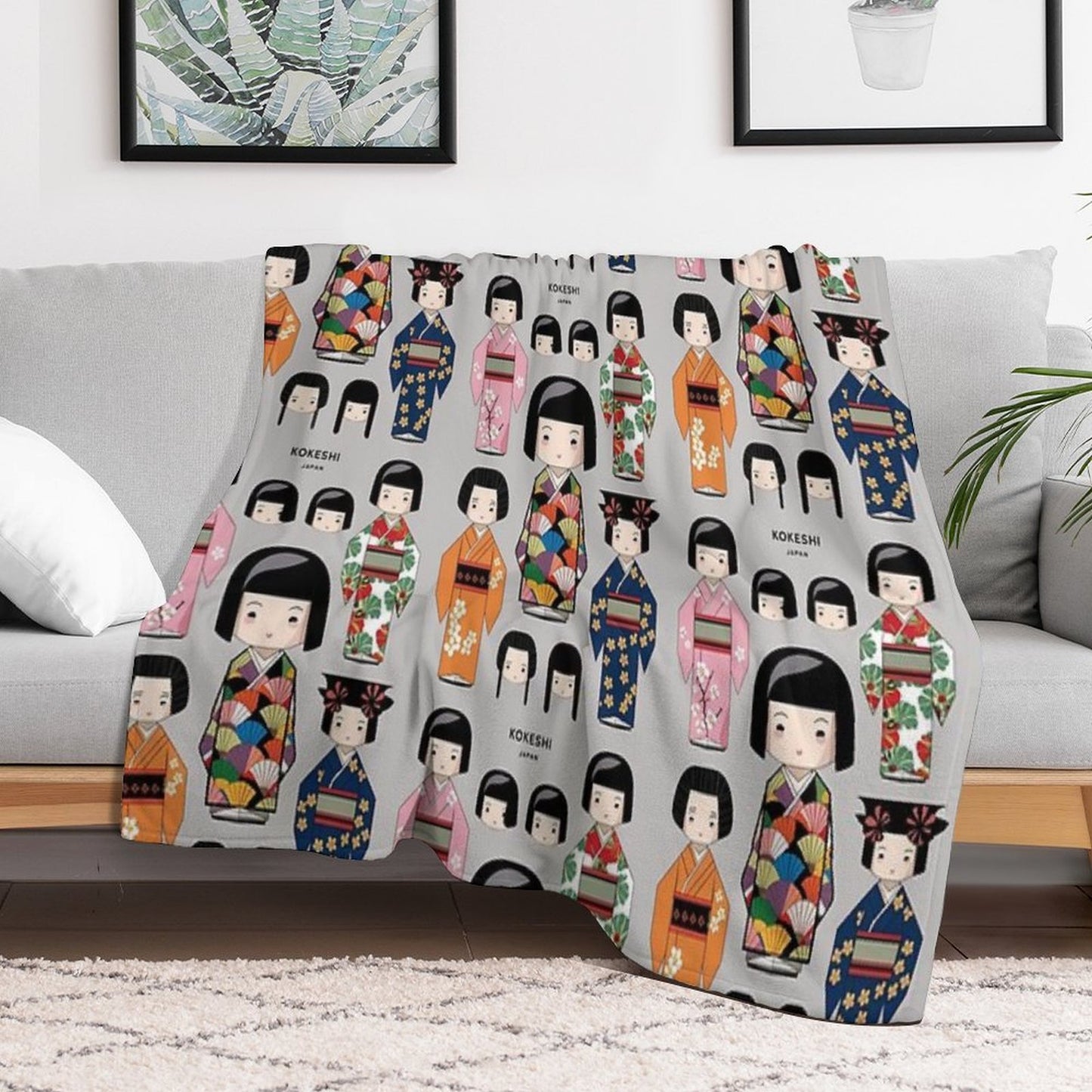 Kokeshi Doll from Japan Durable Throw Blanket
