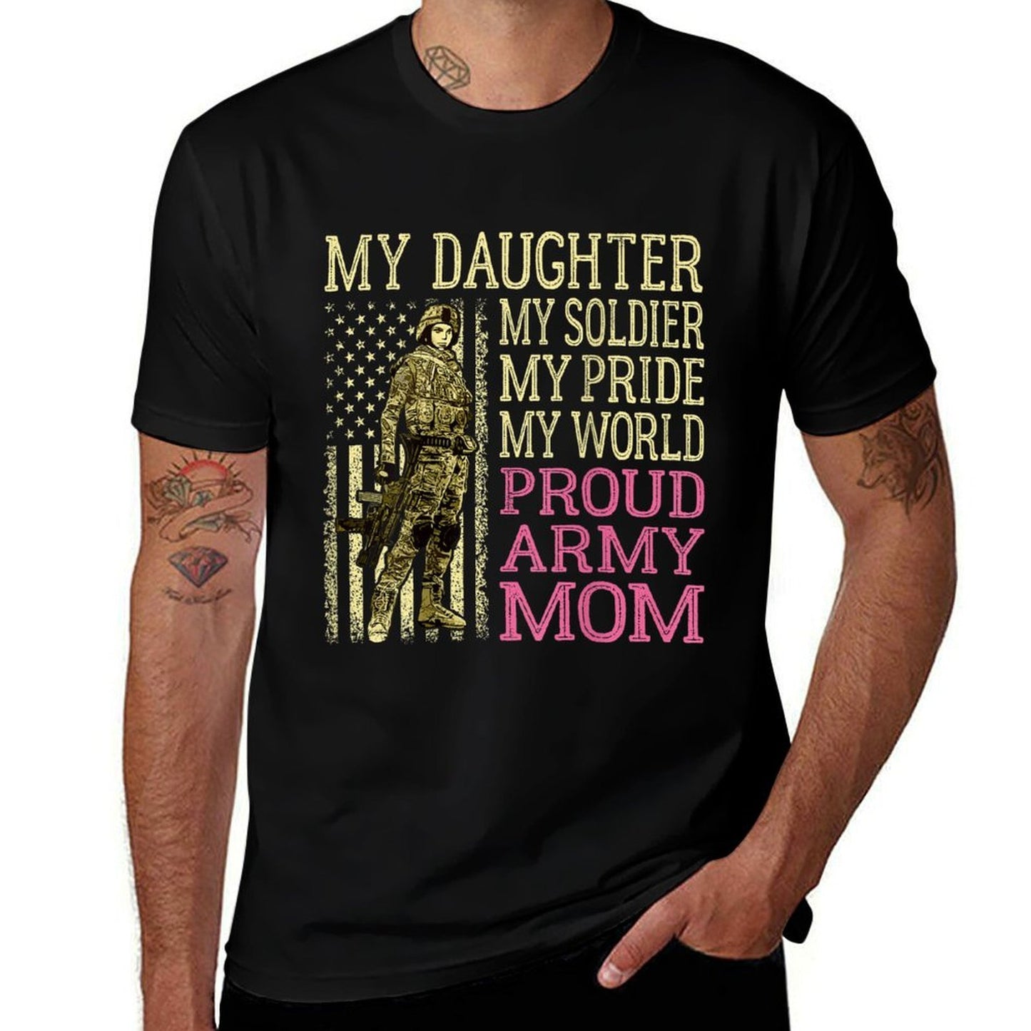 My Daughter My Soldier Hero Proud Army Mom Military Mother Easy-care T-Shirt