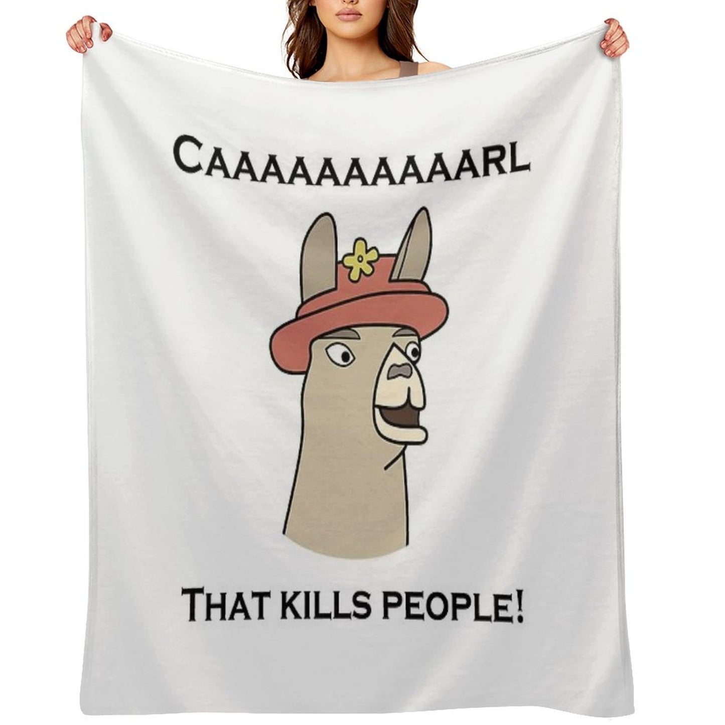 Llamas with Hats - Caaaaaaaaaarl! That Kills People! Compact Throw Blanket