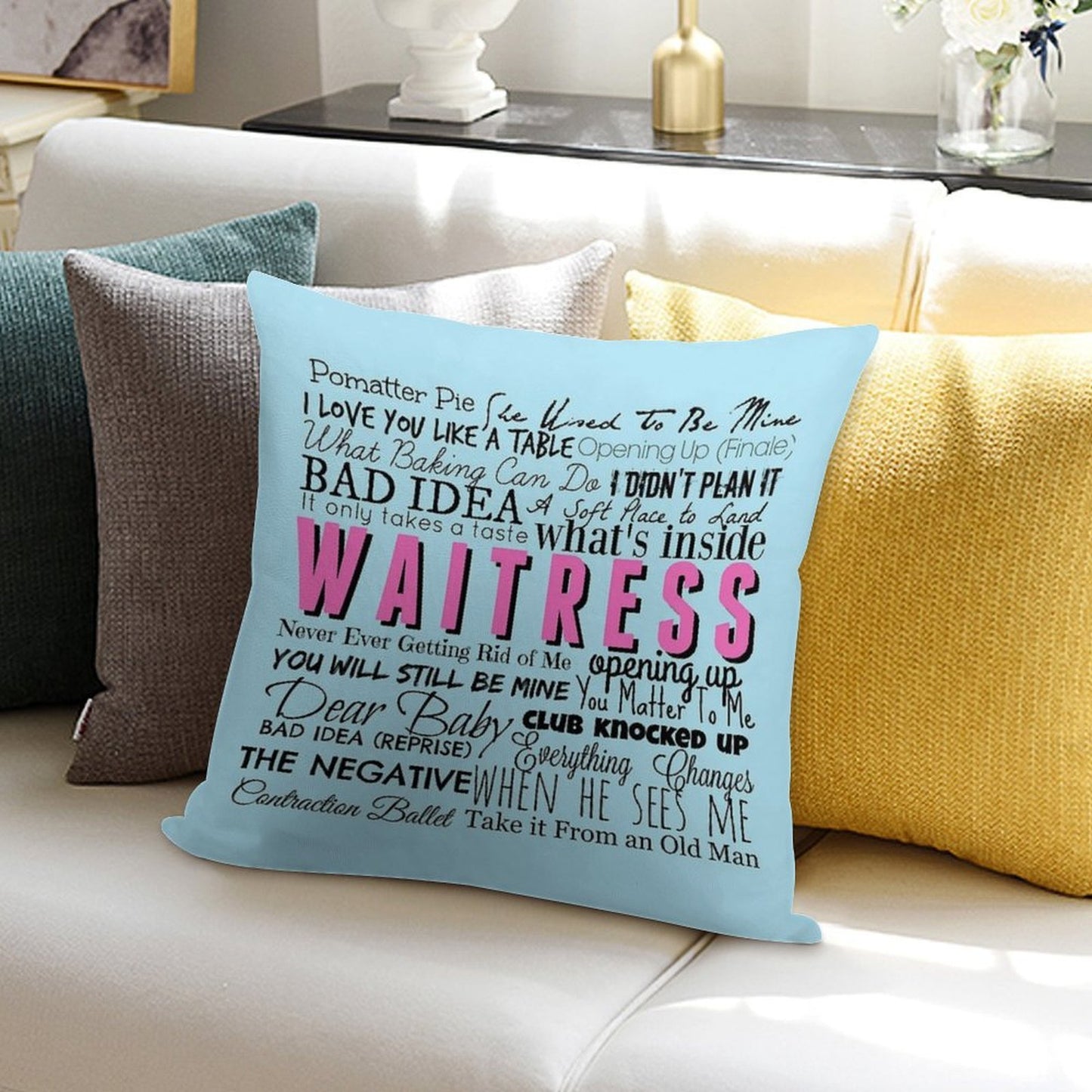 Waitress Original Cast Recording Soft Washable Throw Pillow