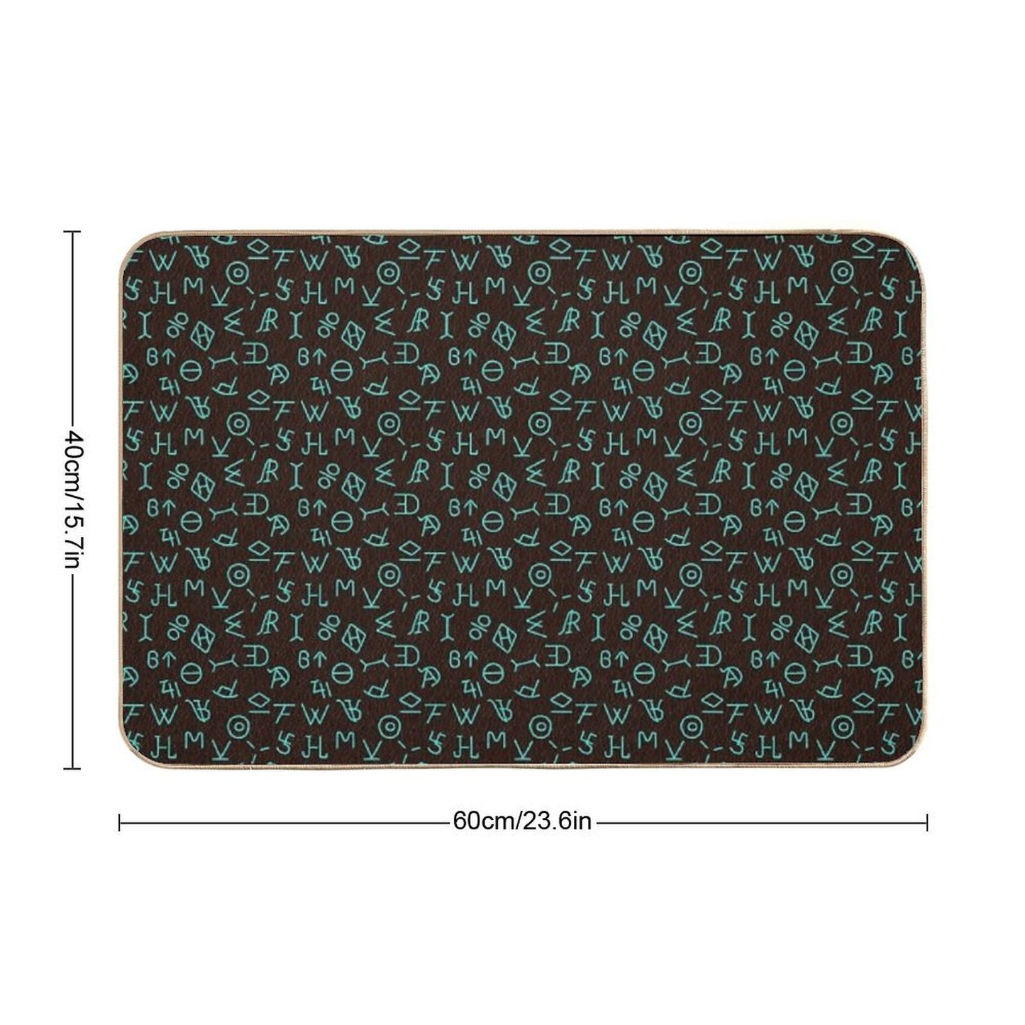 Turquoise Cattle Brands Eco-Friendly Bath Mat