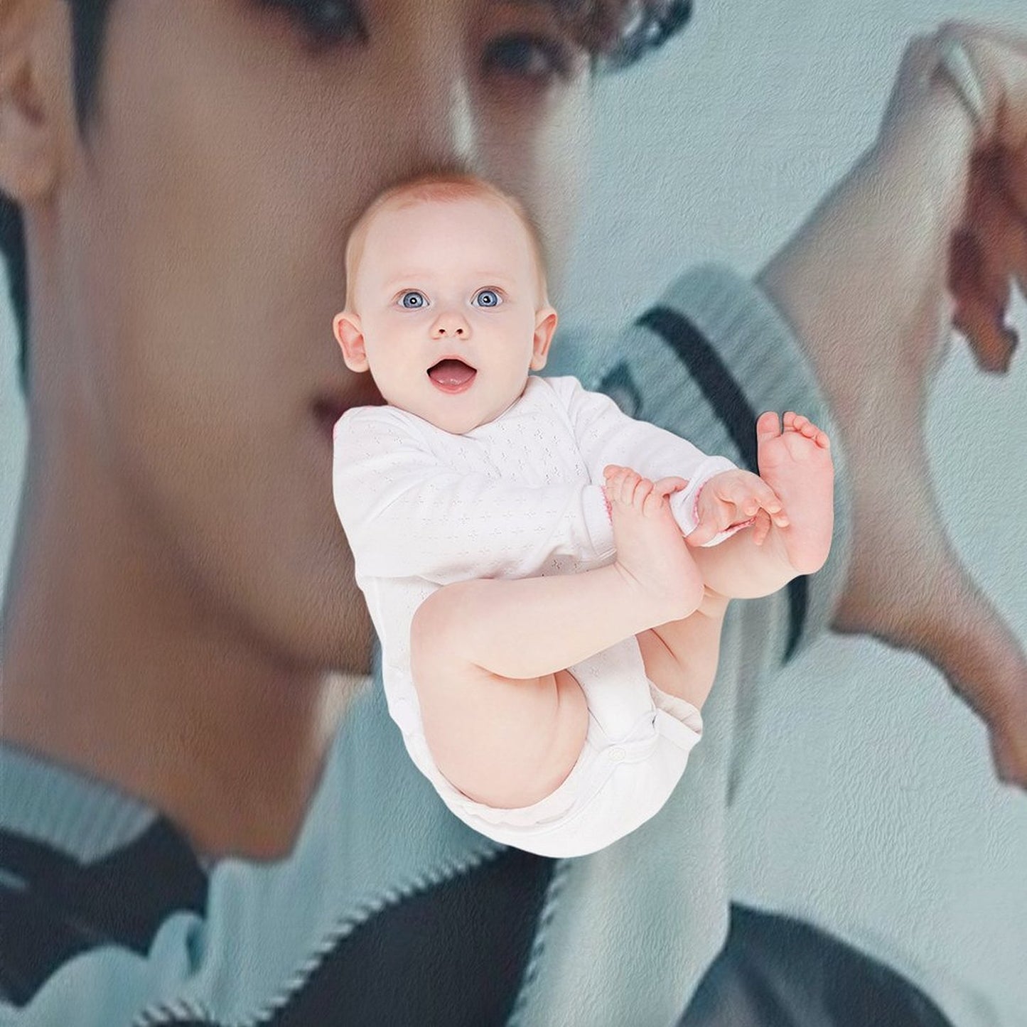 Mingyu And Heart from Hot Mv Velvety-soft Throw Blanket