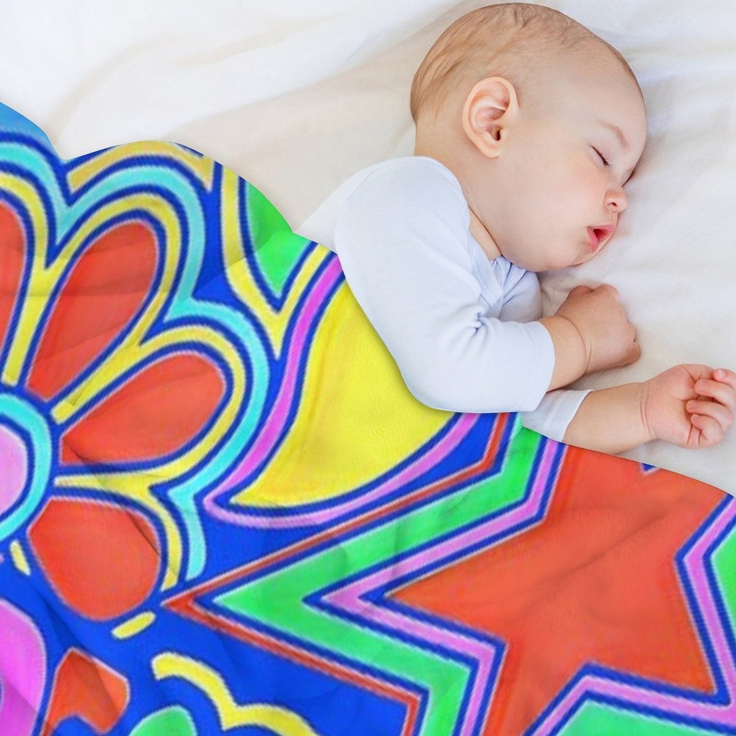 Peace And Love Flower Power Hippy Design Premium Throw Blanket