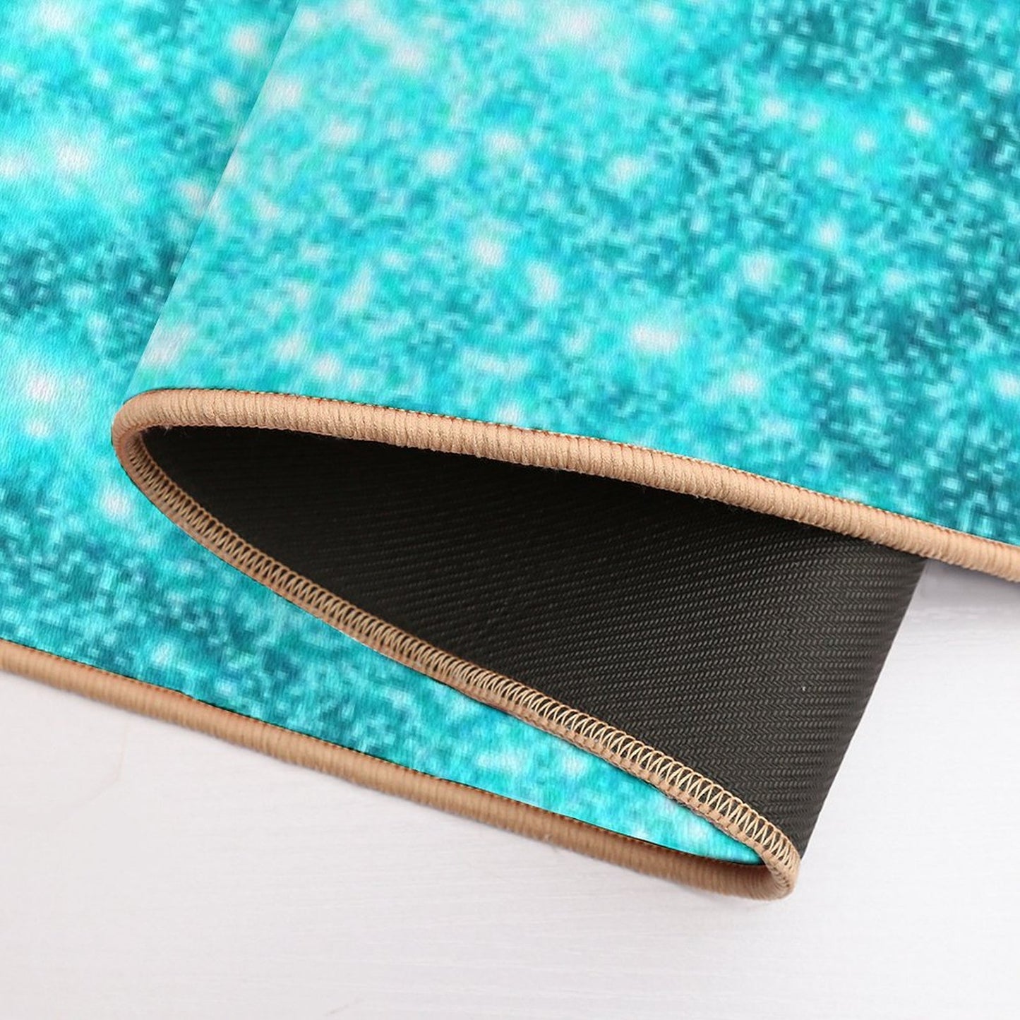 Teal Galaxy Sparkle Stars Ombre Eco-Friendly Bath Mat