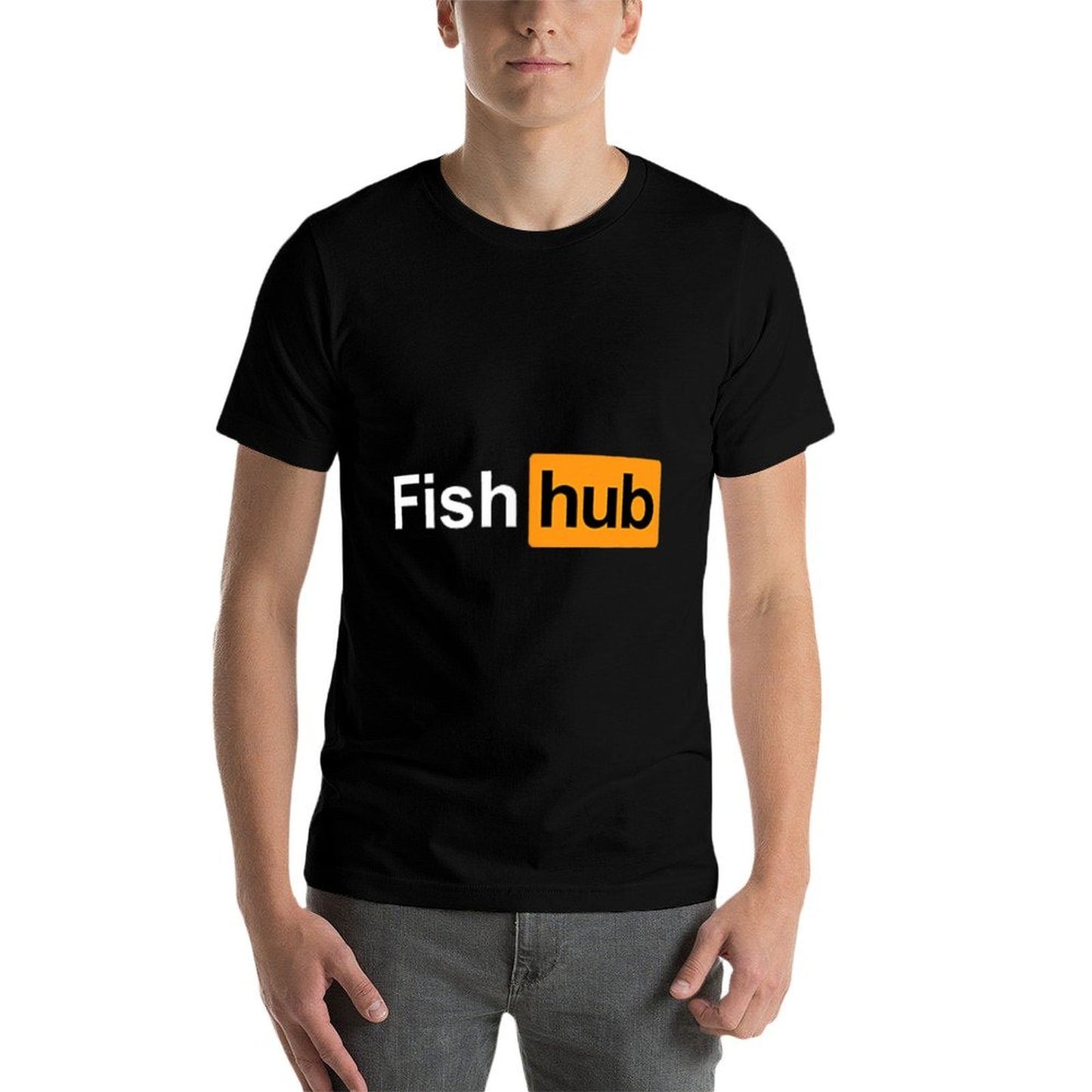 Fish Hub Fishing Tshirt Ocean Lake Fisherman Stretchy T-Shirt